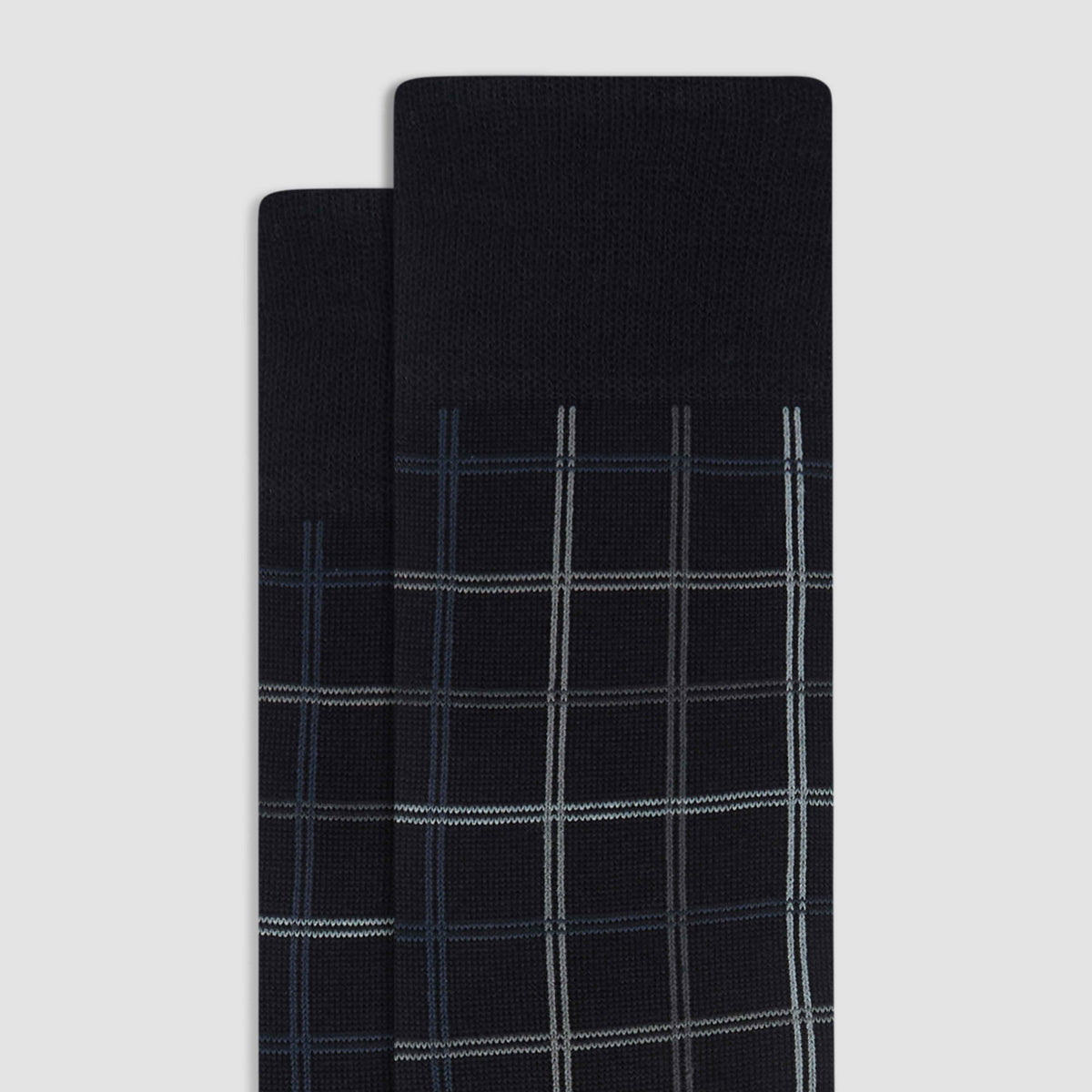 Windowpane Cashmere Mid-Calf Socks
