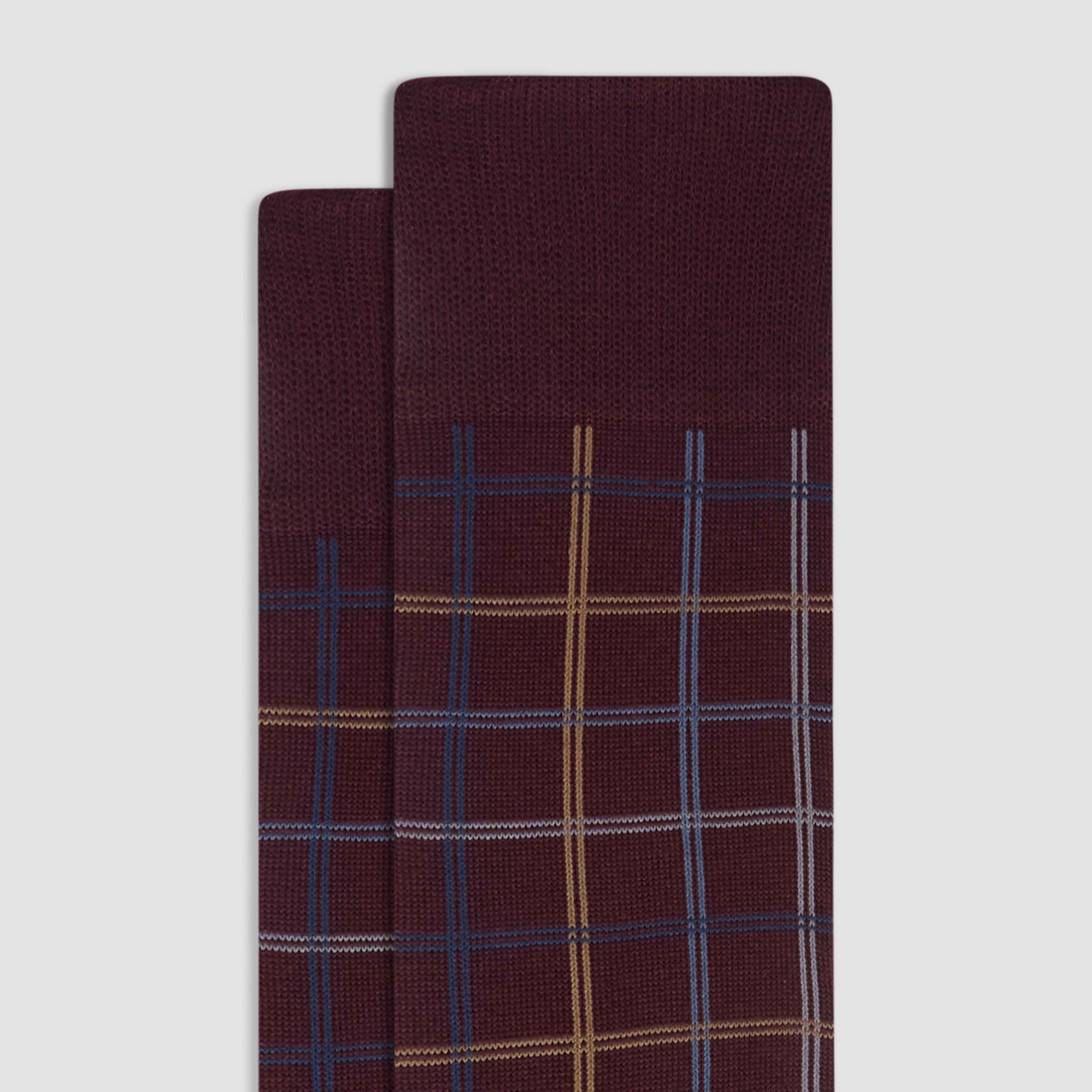 Windowpane Cashmere Mid-Calf Socks