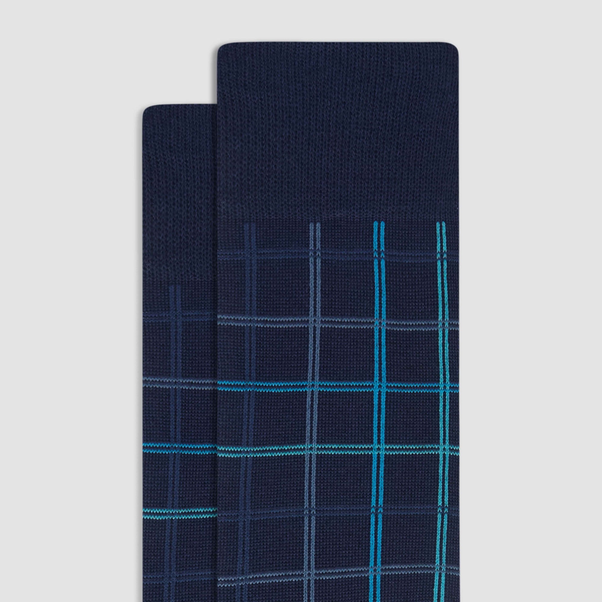 Windowpane Cashmere Mid-Calf Socks