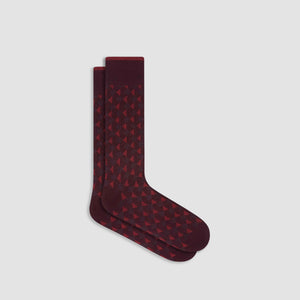 Geometric Cashmere Mid-Calf Socks