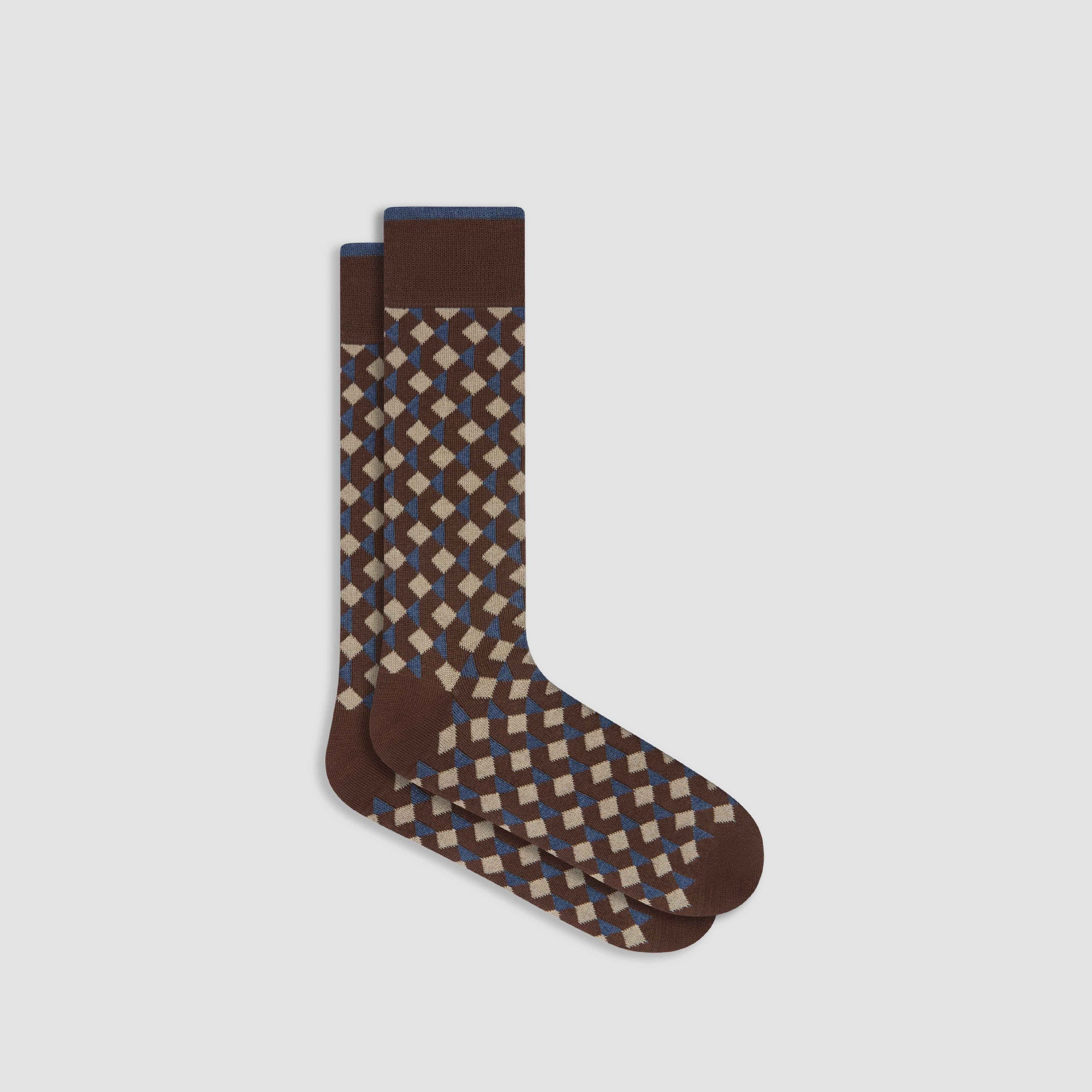 Geometric Cashmere Mid-Calf Socks