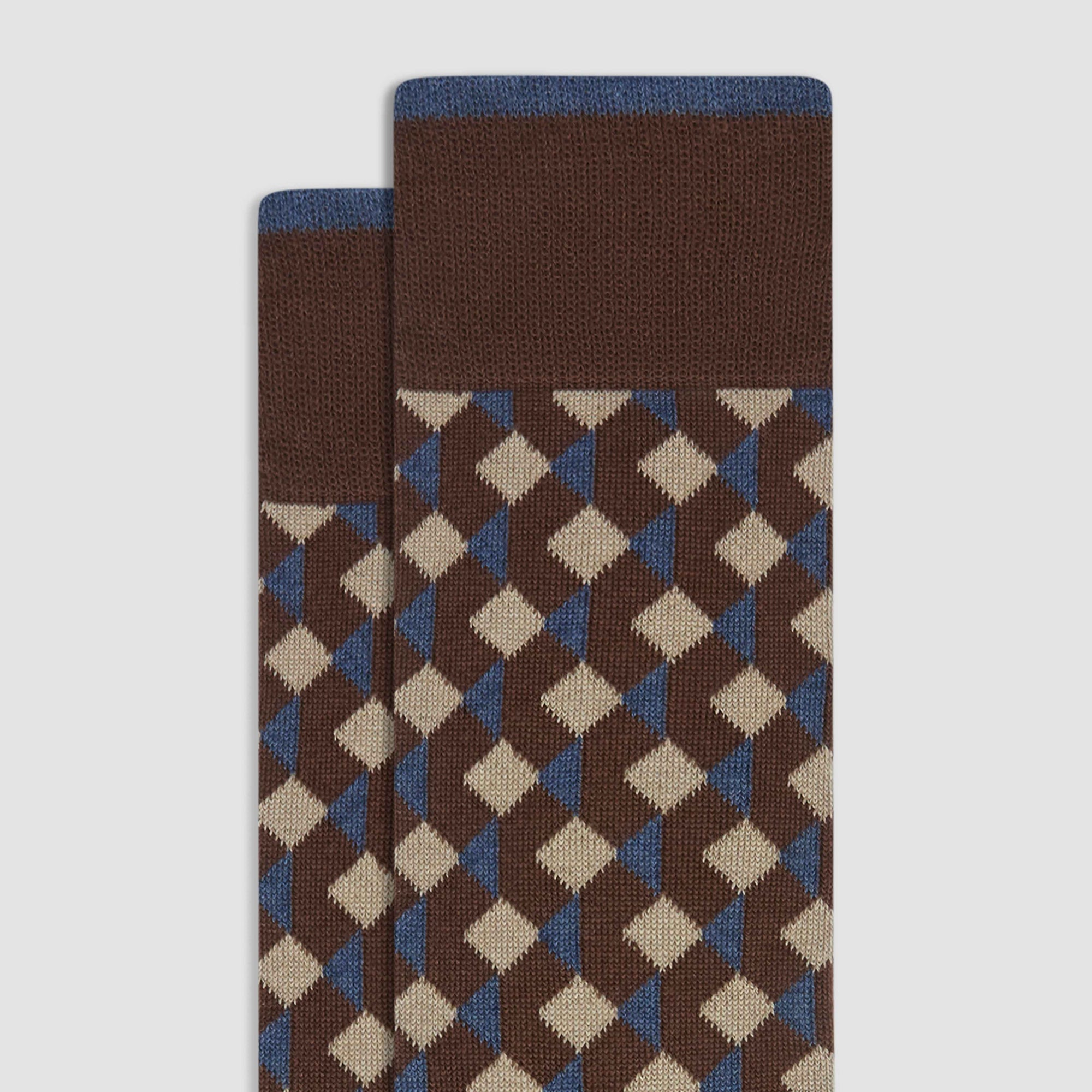 Geometric Cashmere Mid-Calf Socks