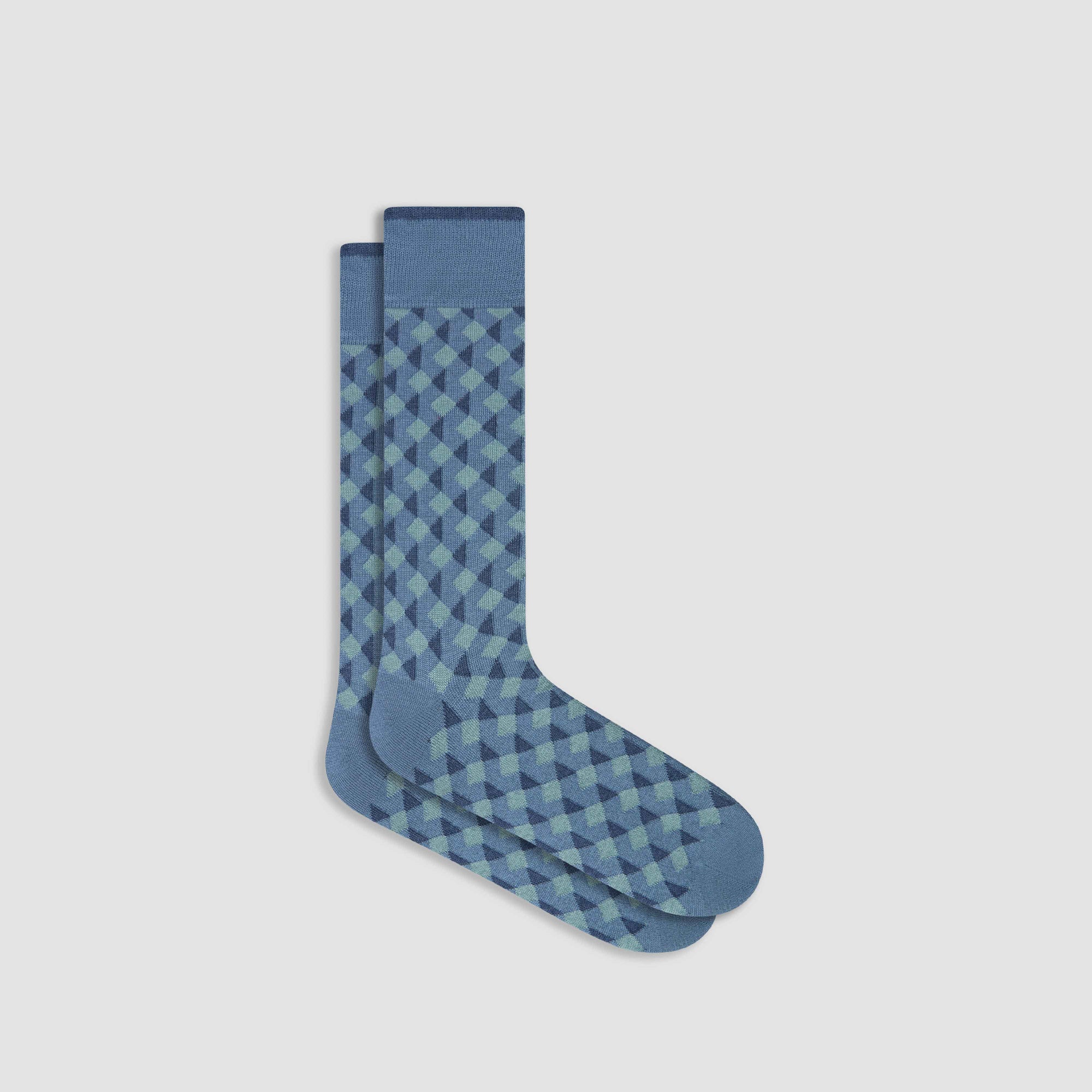 Geometric Cashmere Mid-Calf Socks