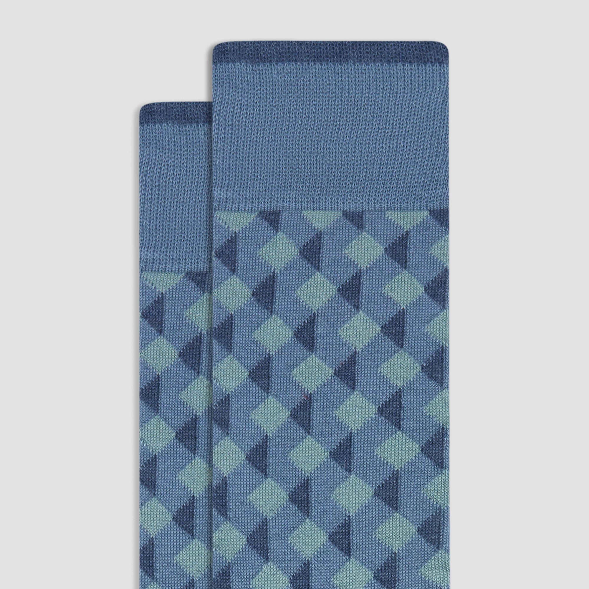 Geometric Cashmere Mid-Calf Socks