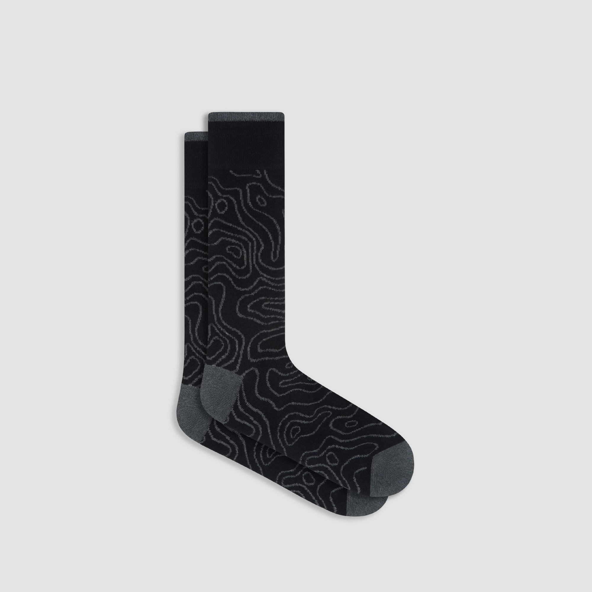 Abstract Cashmere Mid-Calf Socks