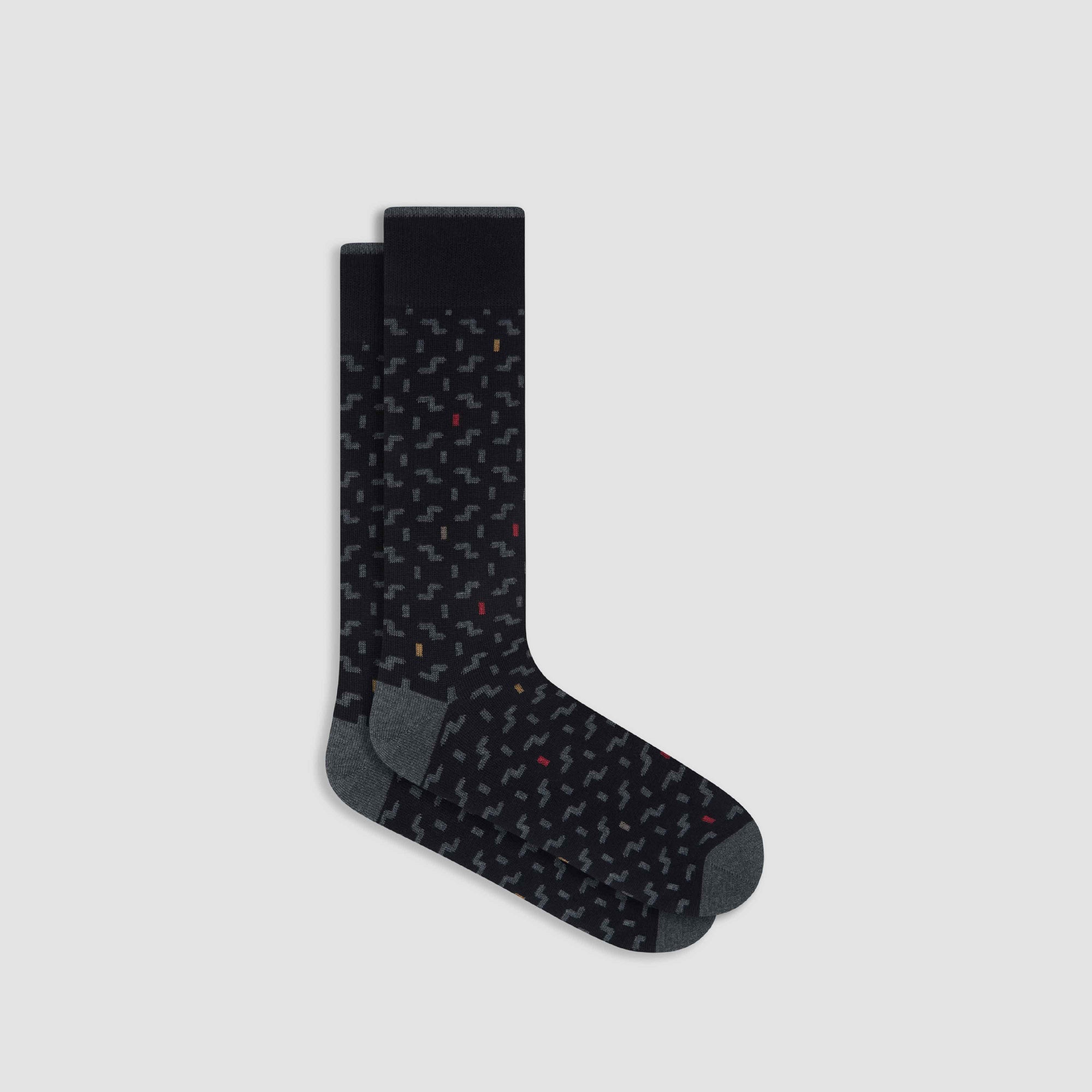 Geometric Cashmere Mid-Calf Socks