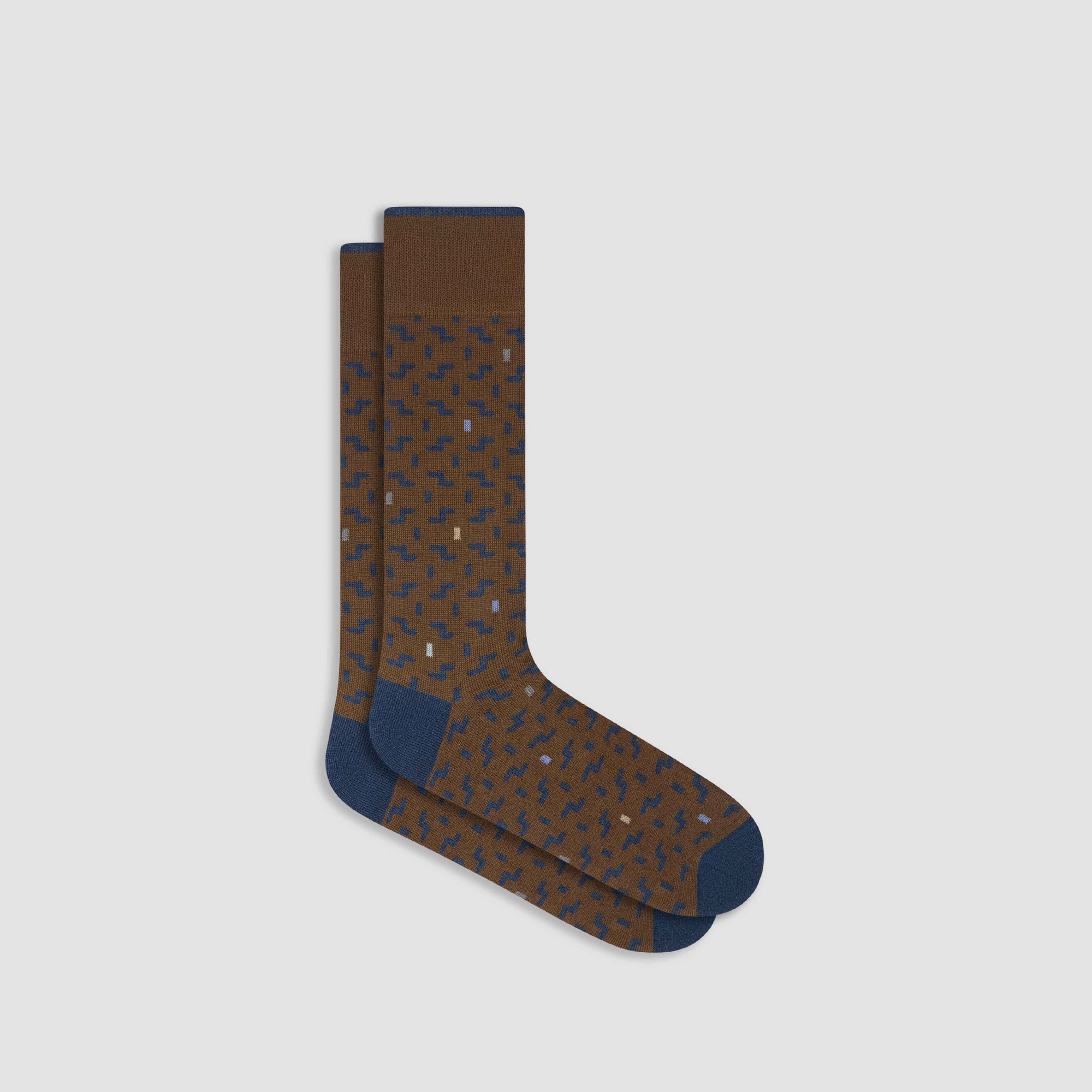 Geometric Cashmere Mid-Calf Socks