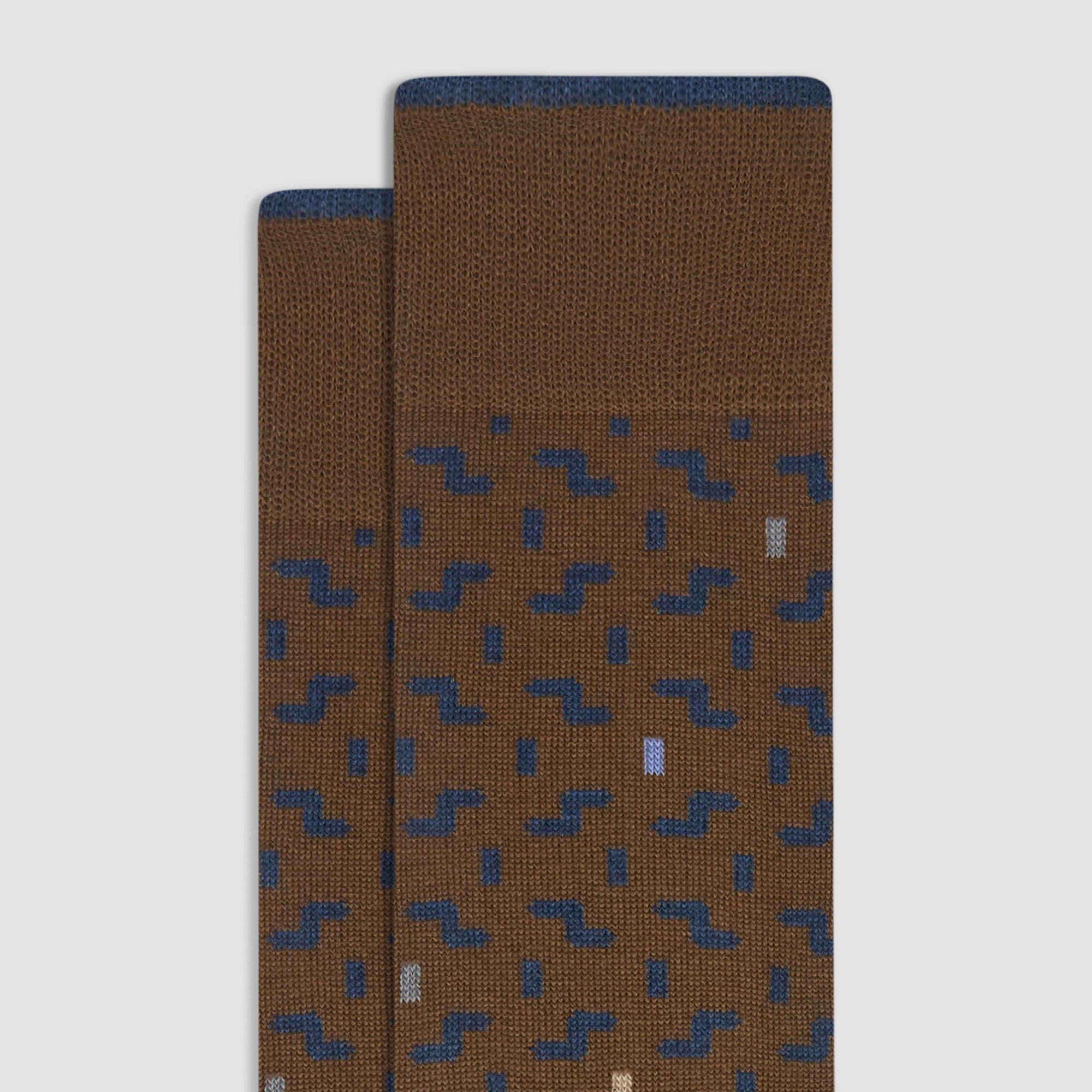 Geometric Cashmere Mid-Calf Socks