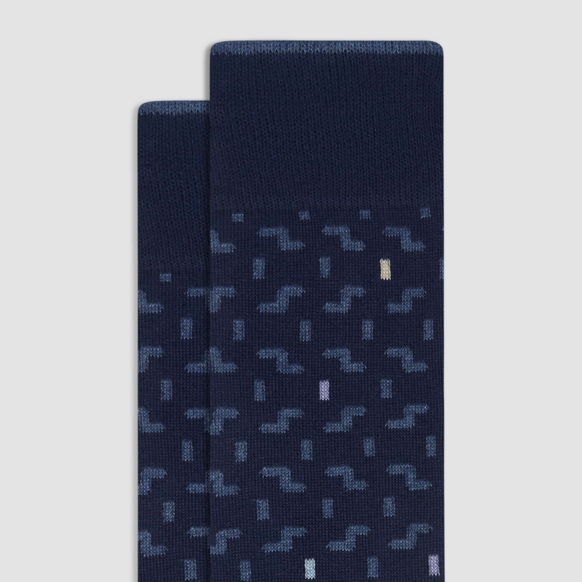 Geometric Cashmere Mid-Calf Socks