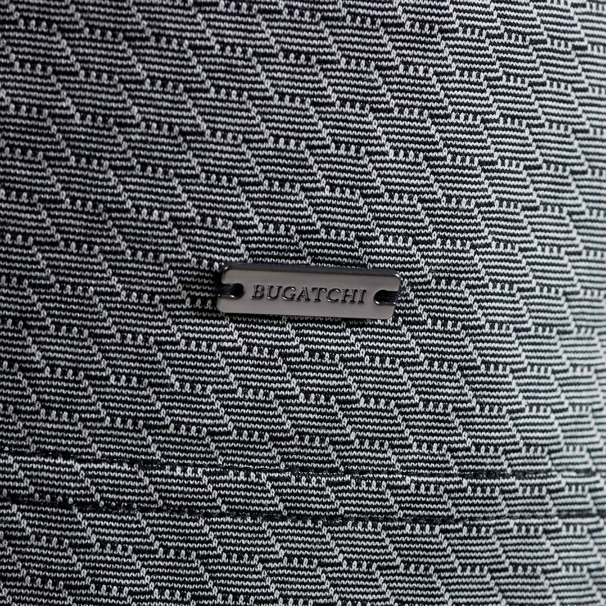 Geometric Jacquard Long Sleeve Polo