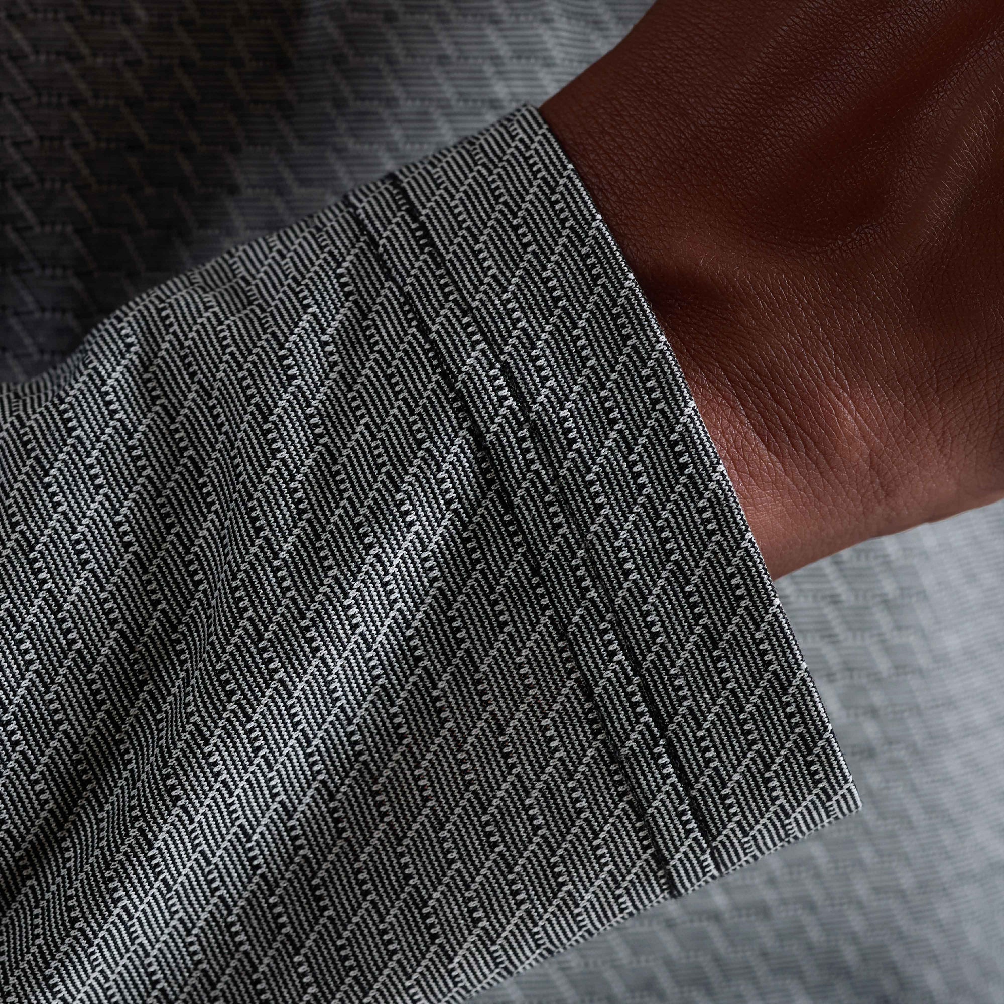 Geometric Jacquard Long Sleeve Polo