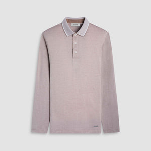 Geometric Jacquard Long Sleeve Polo