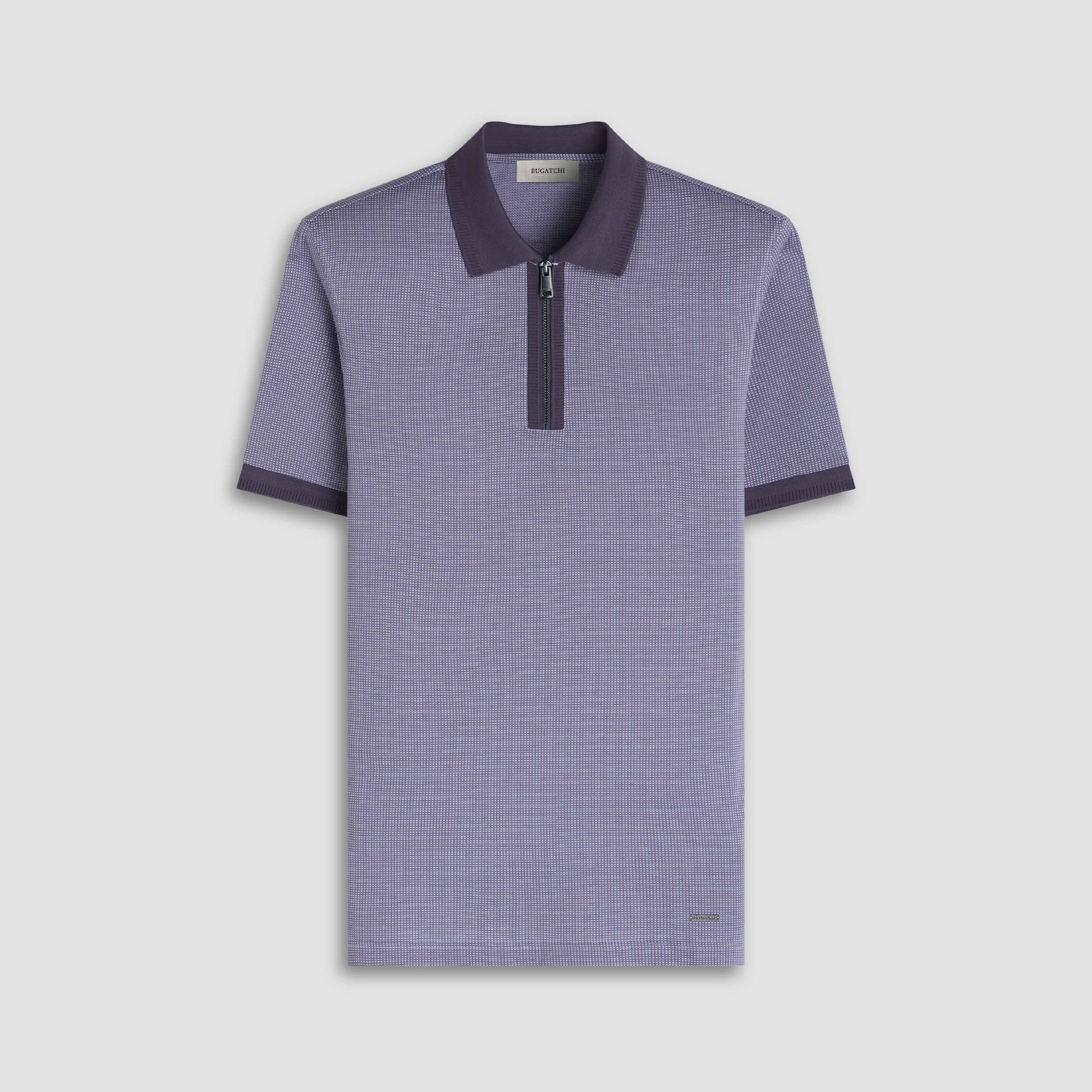 Pin Check Quarter Zip Polo