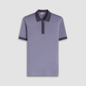 Pin Check Quarter Zip Polo