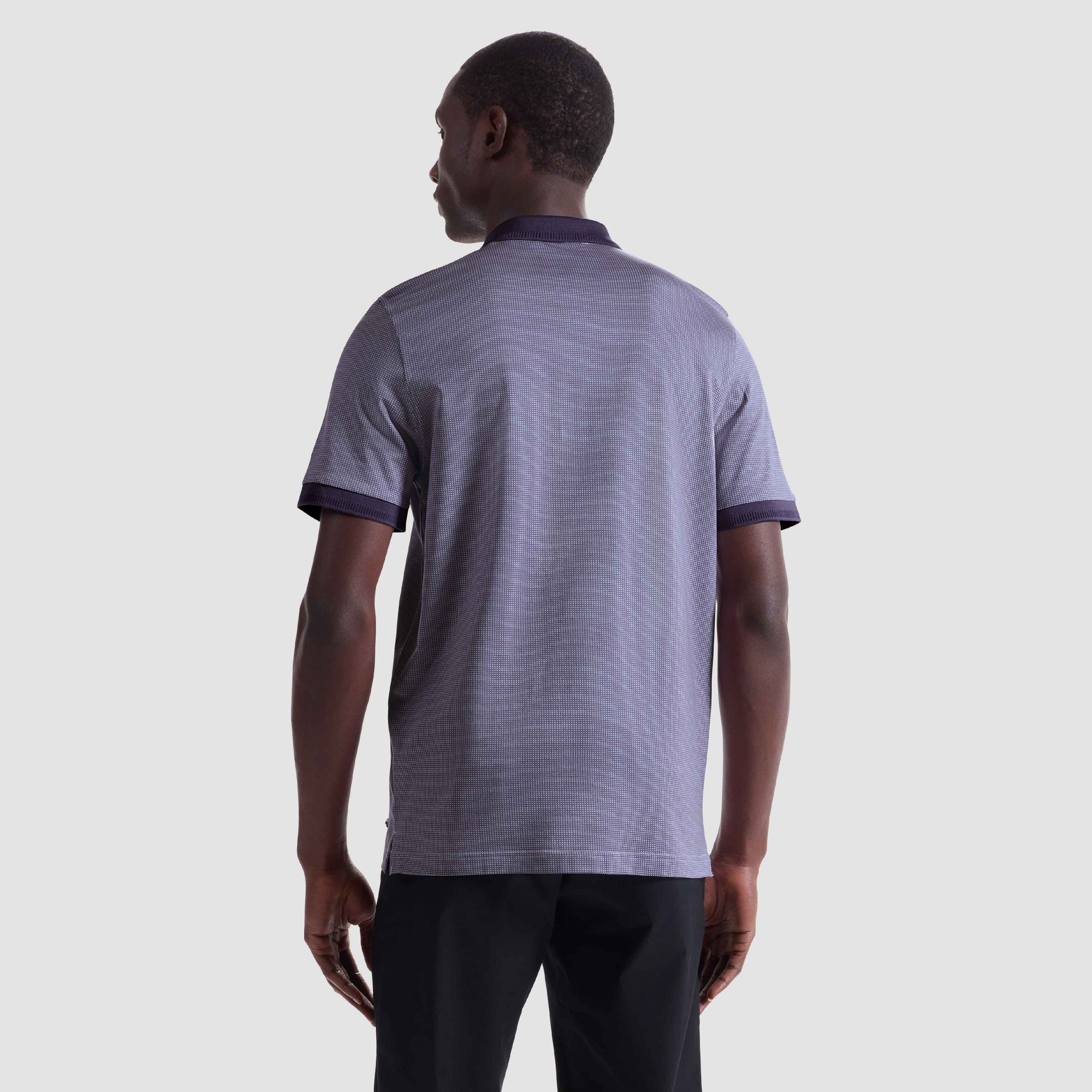 Pin Check Quarter Zip Polo