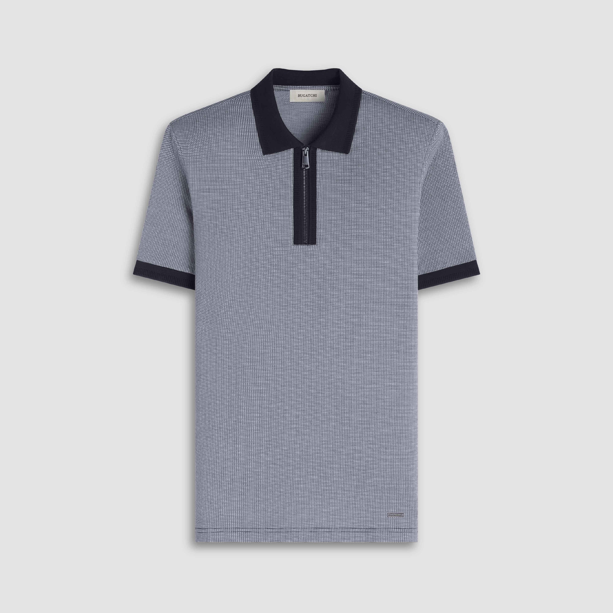 Pin Check Quarter Zip Polo