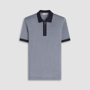 Pin Check Quarter Zip Polo