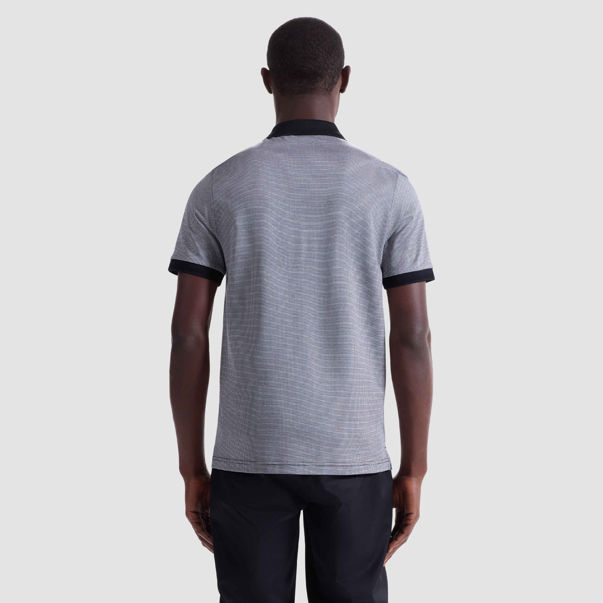 Pin Check Quarter Zip Polo