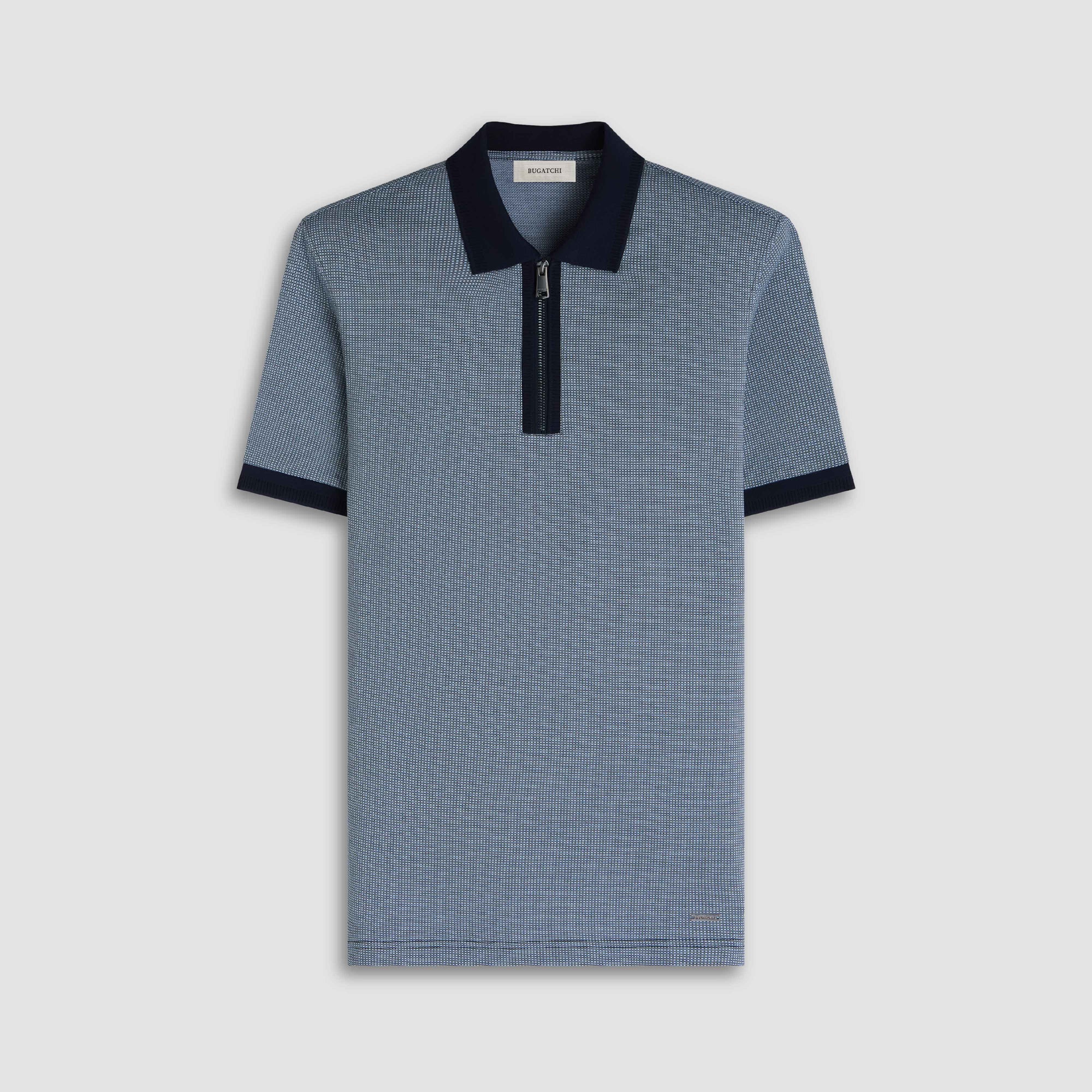 Pin Check Quarter Zip Polo