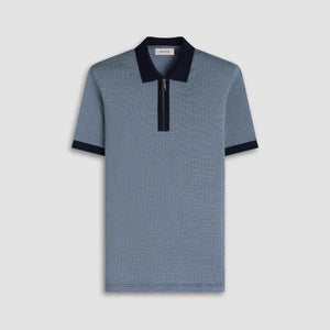 Pin Check Quarter Zip Polo