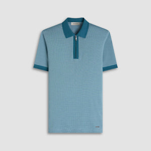 Pin Check Quarter Zip Polo