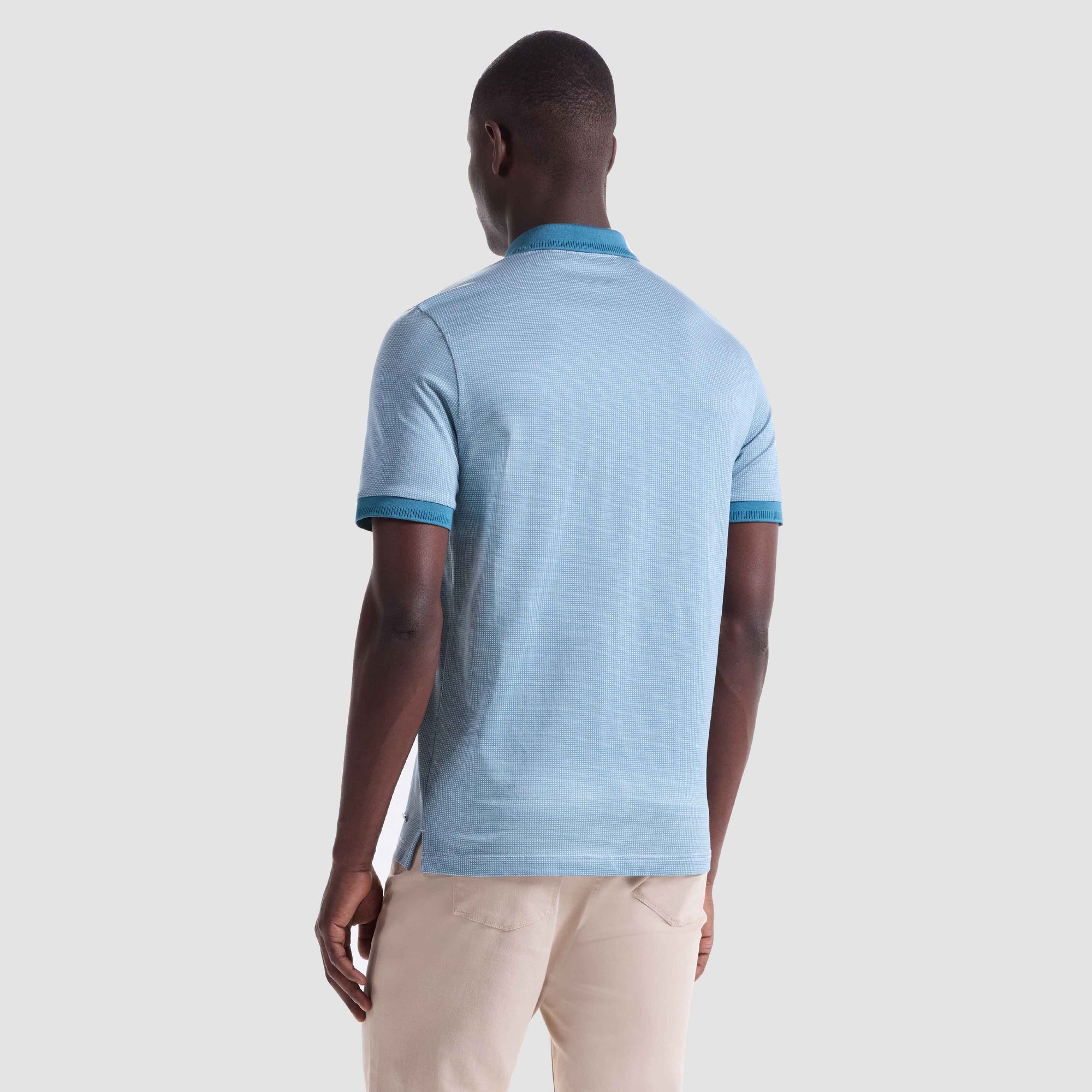 Pin Check Quarter Zip Polo