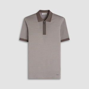 Pin Check Quarter Zip Polo