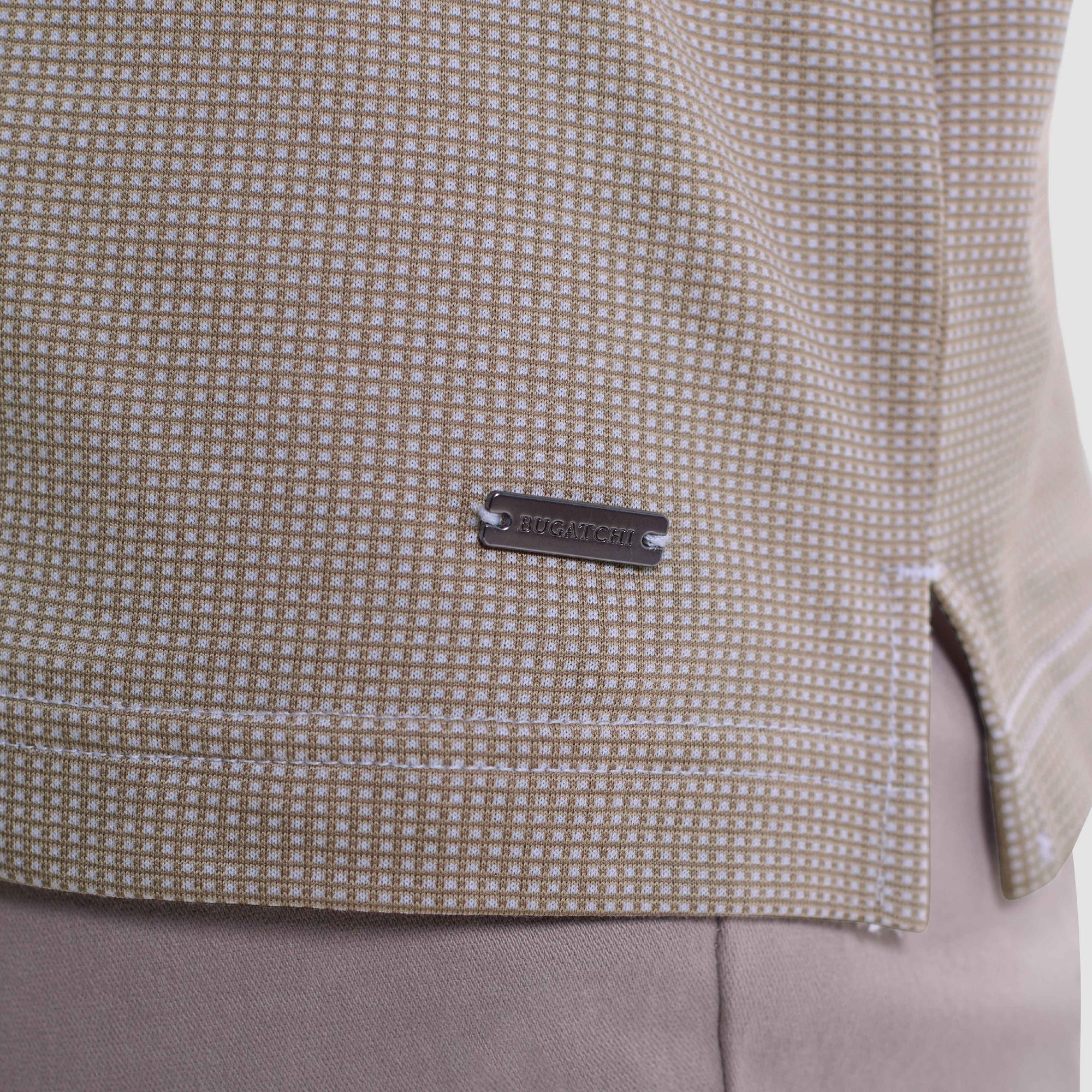 Pin Check Quarter Zip Polo