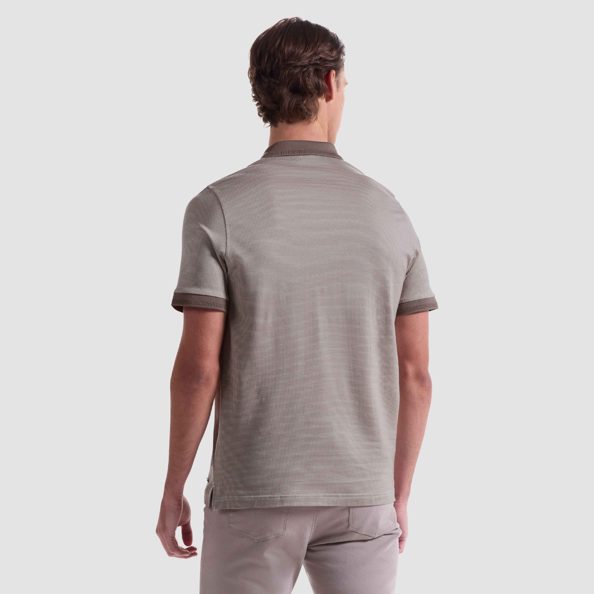 Pin Check Quarter Zip Polo