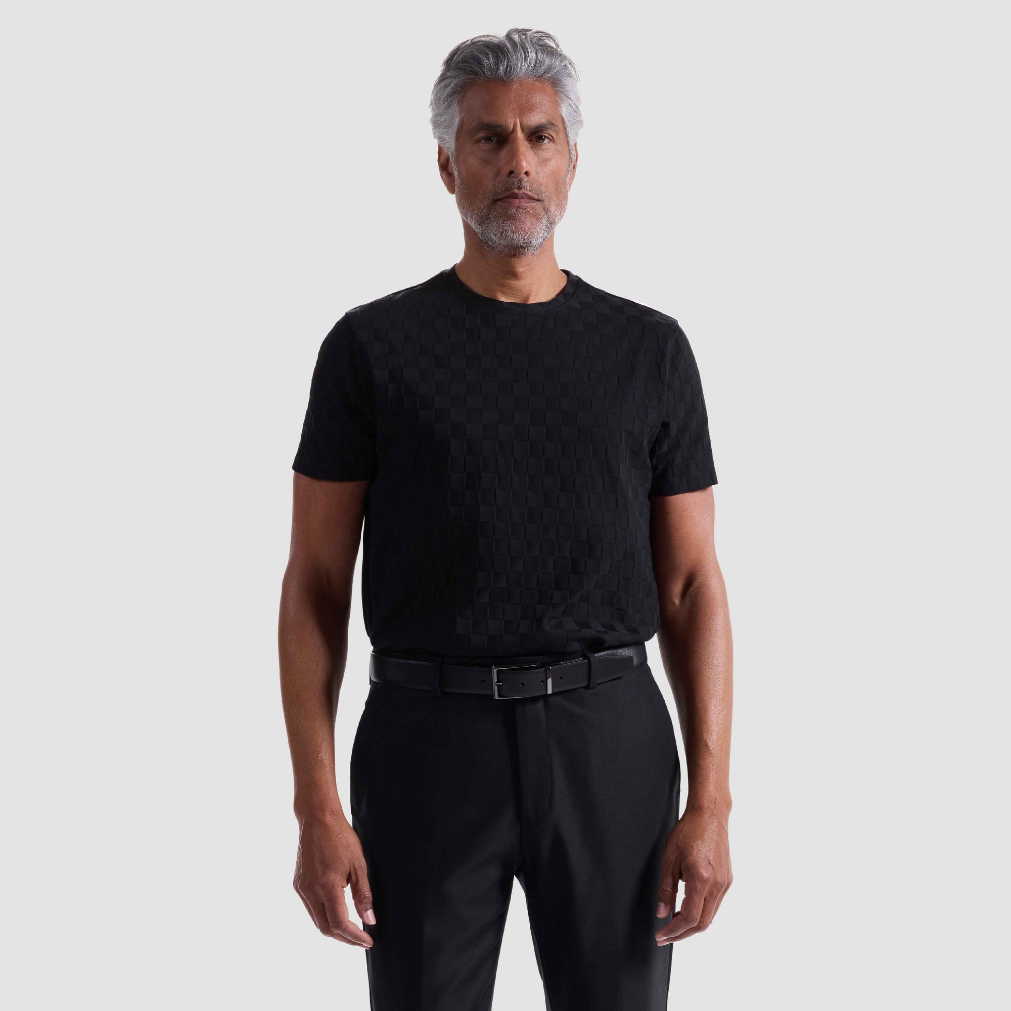 Checkerboard Cotton T-Shirt