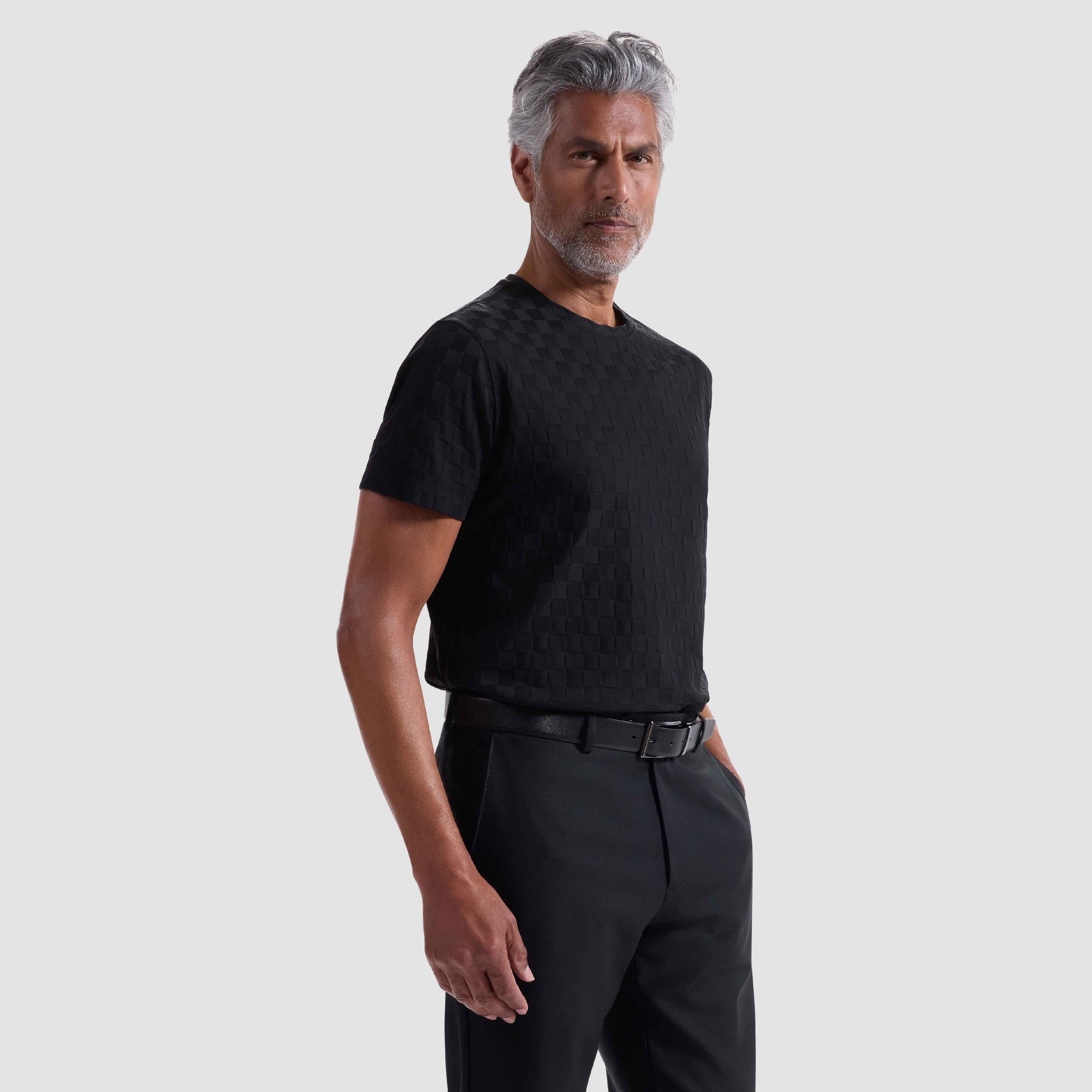 Checkerboard Cotton T-Shirt