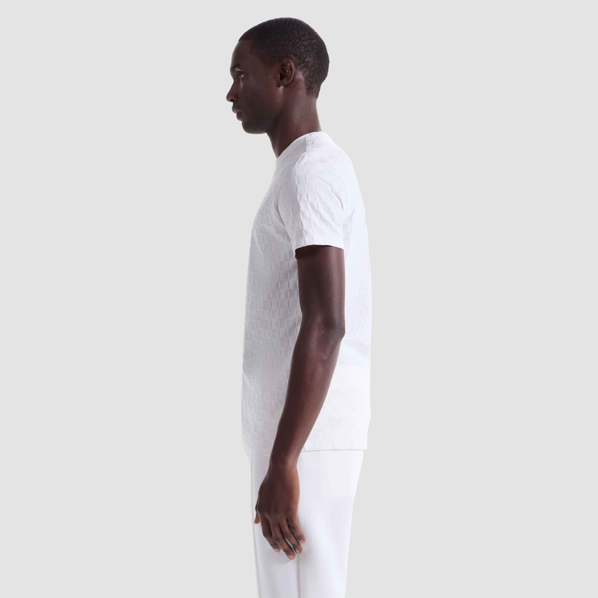 Checkerboard Cotton T-Shirt