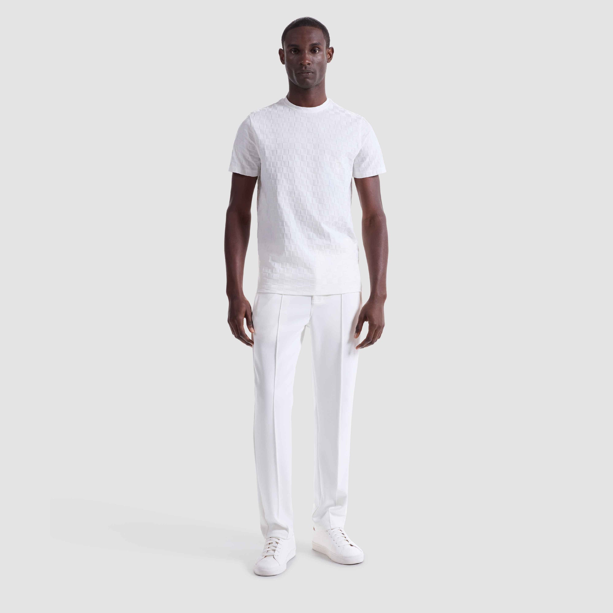 Checkerboard Cotton T-Shirt