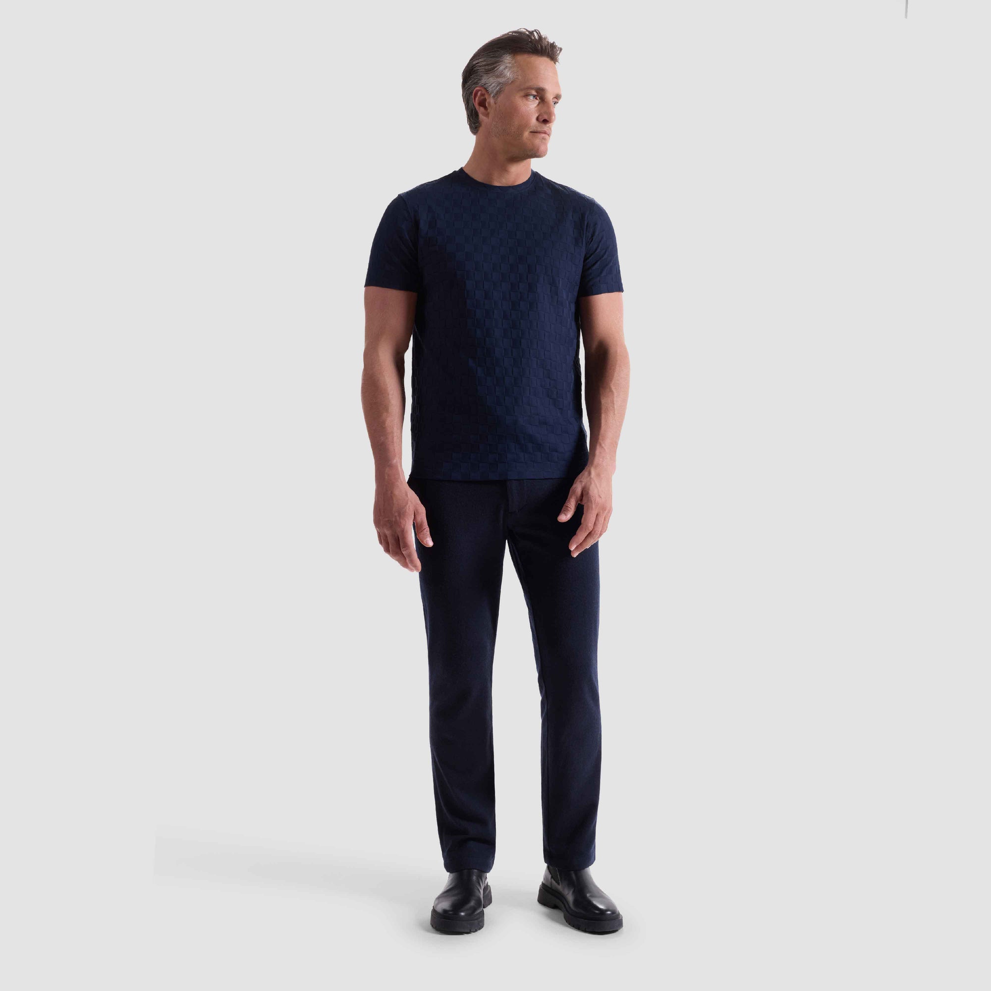 Checkerboard Cotton T-Shirt