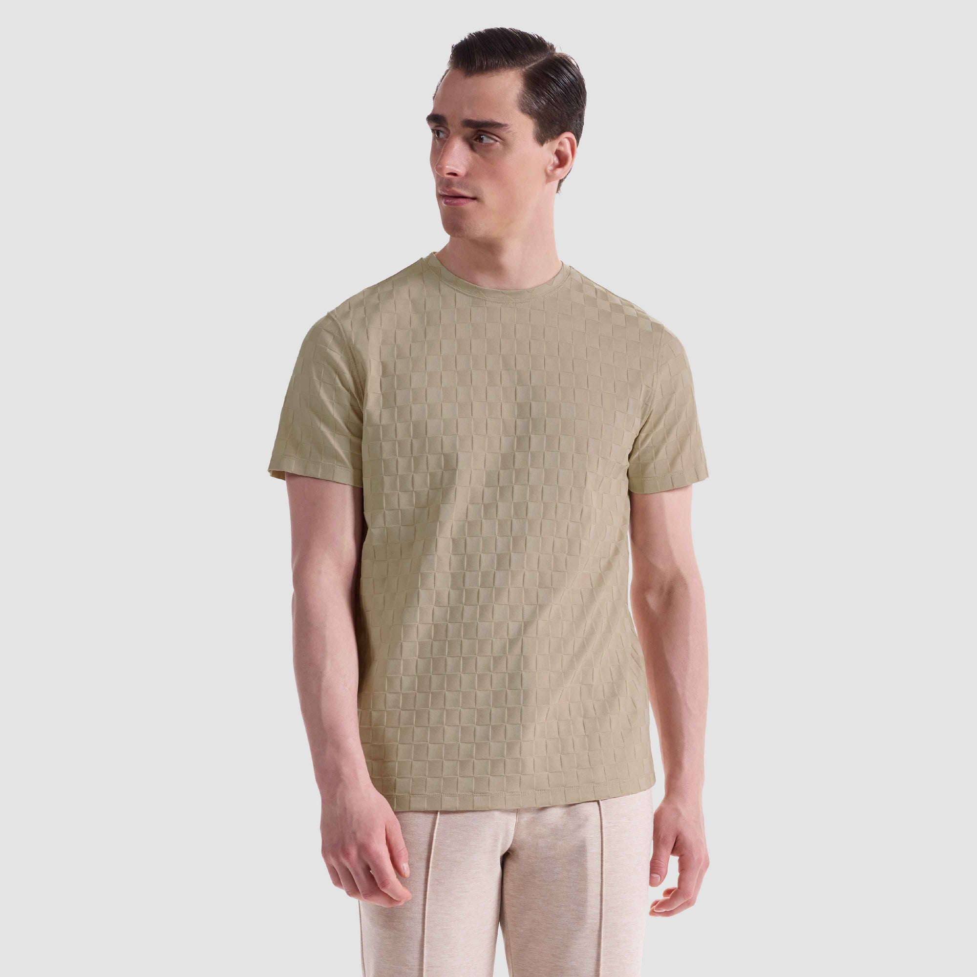 Checkerboard Cotton T-Shirt