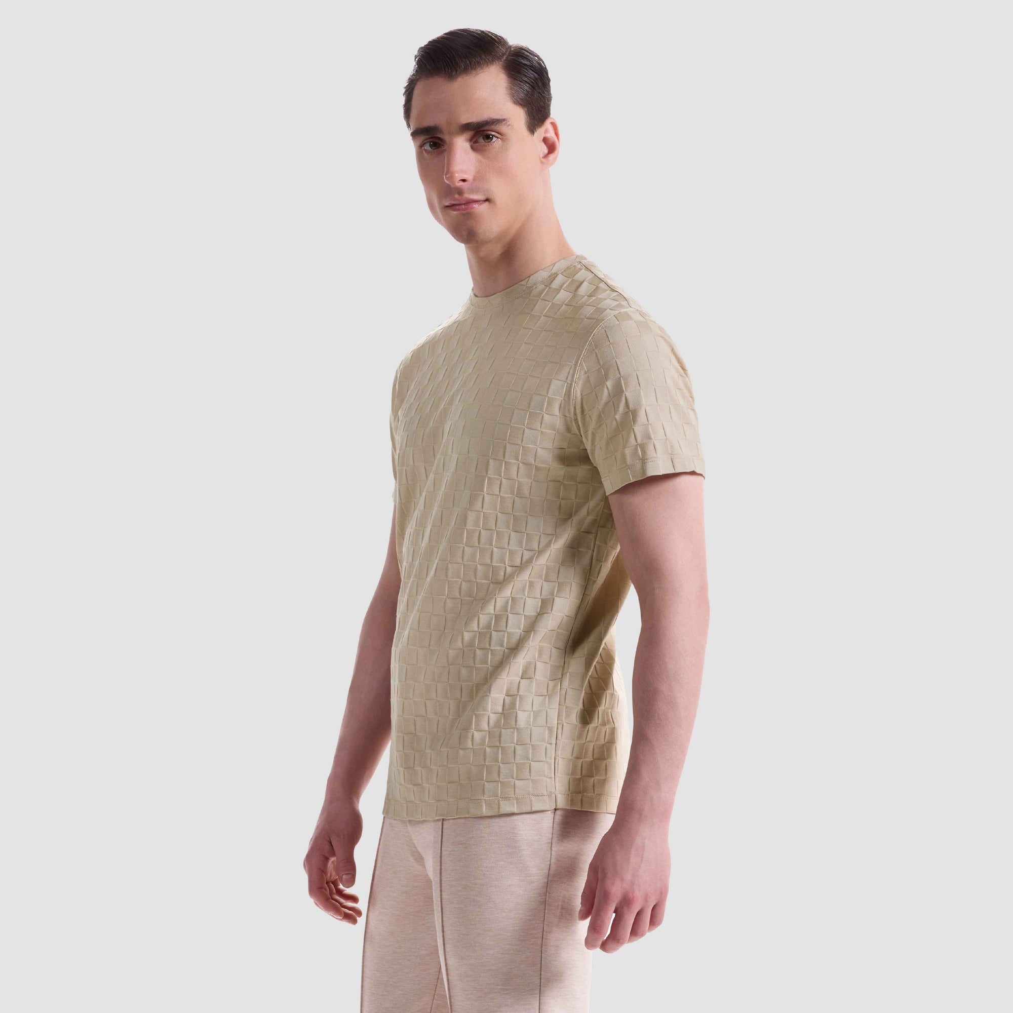 Checkerboard Cotton T-Shirt