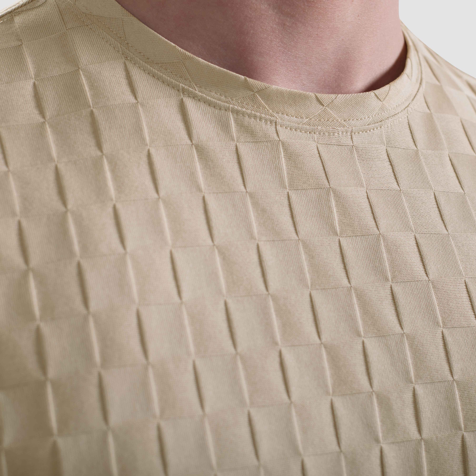 Checkerboard Cotton T-Shirt