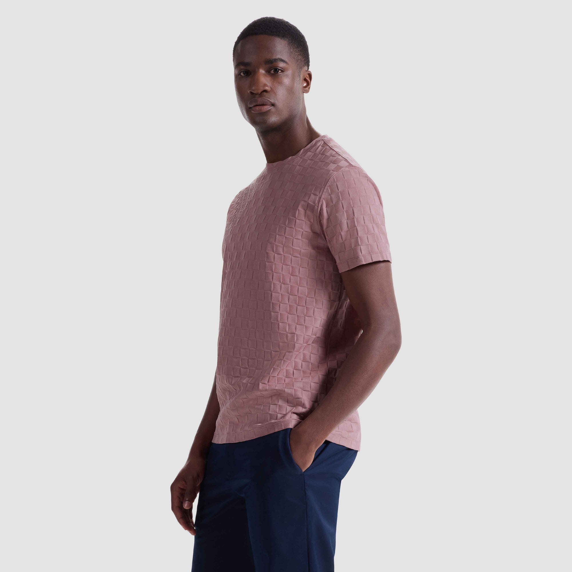 Checkerboard Cotton T-Shirt