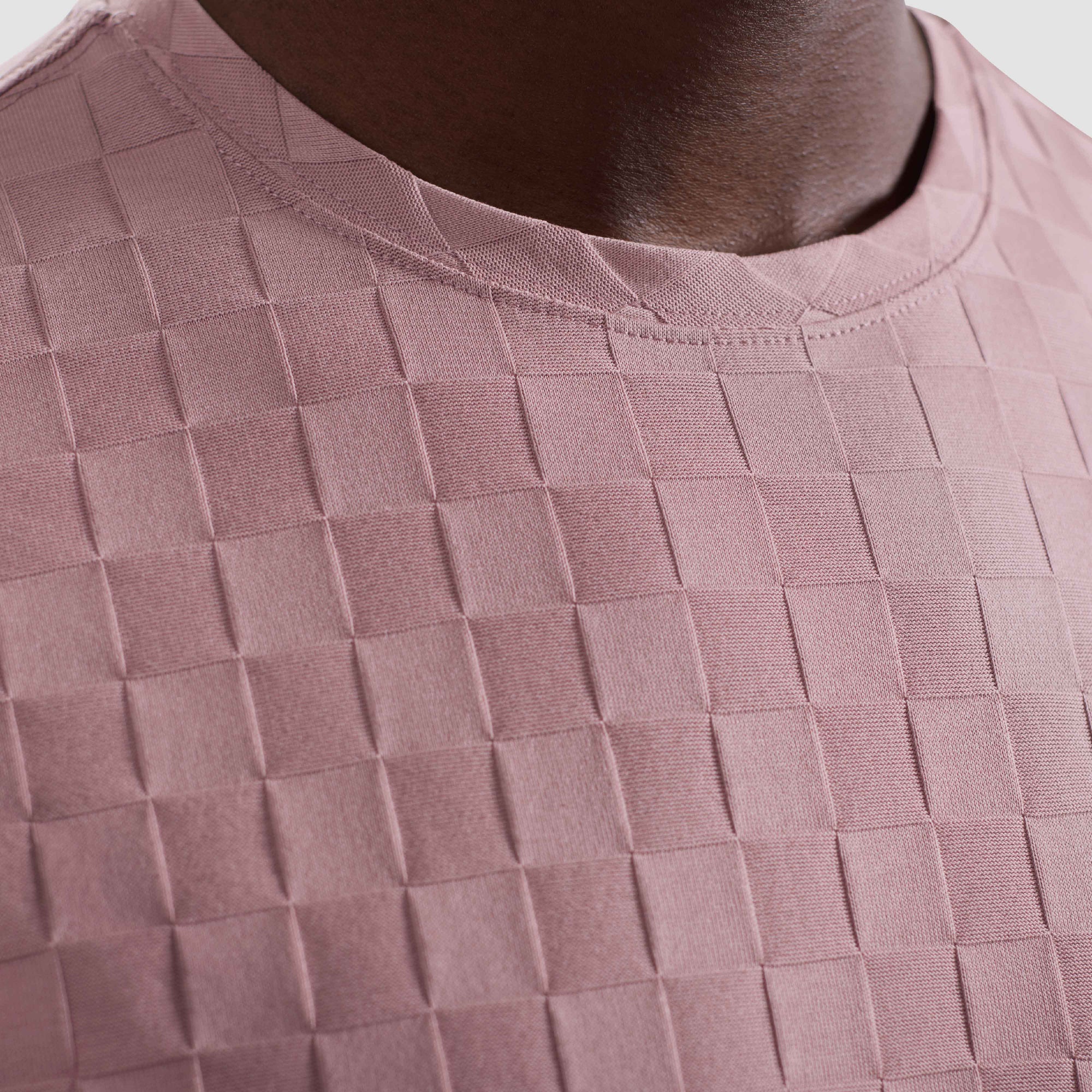 Checkerboard Cotton T-Shirt