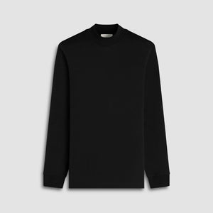 Solid Mock Neck Long Sleeve Tee