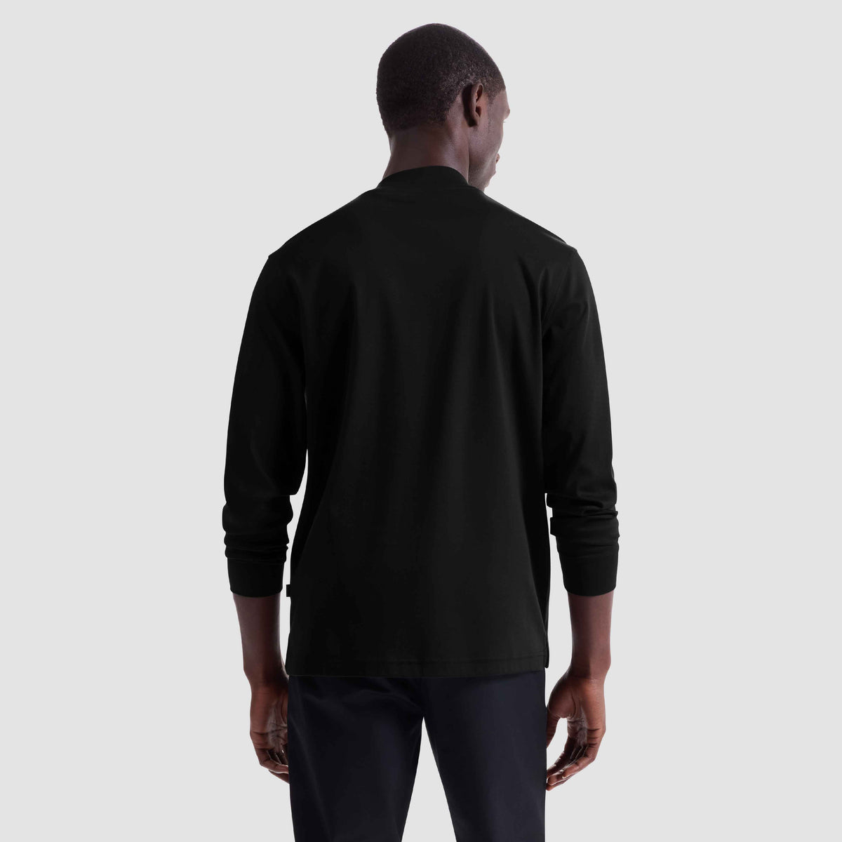 Solid Mock Neck Long Sleeve Tee