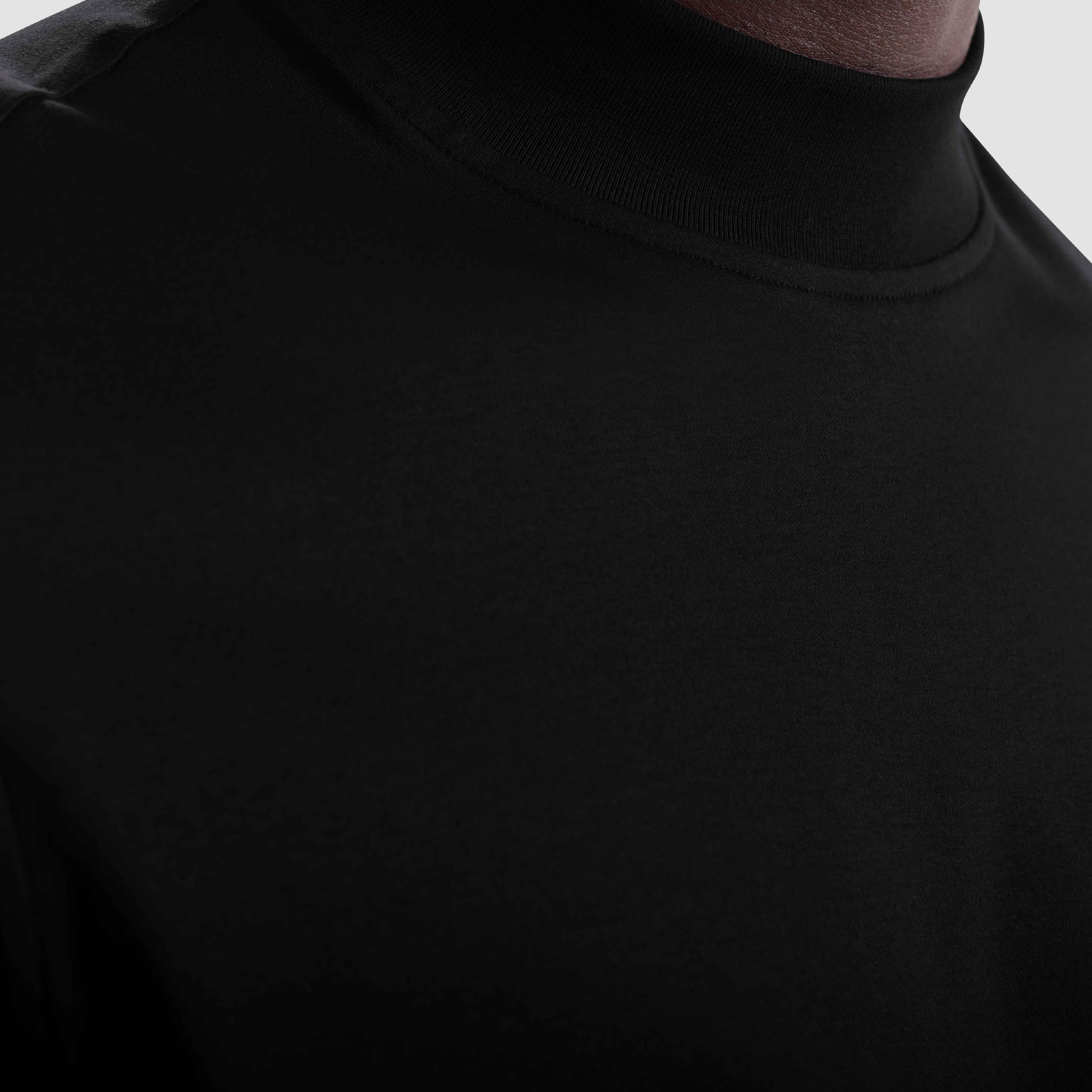 Solid Mock Neck Long Sleeve Tee