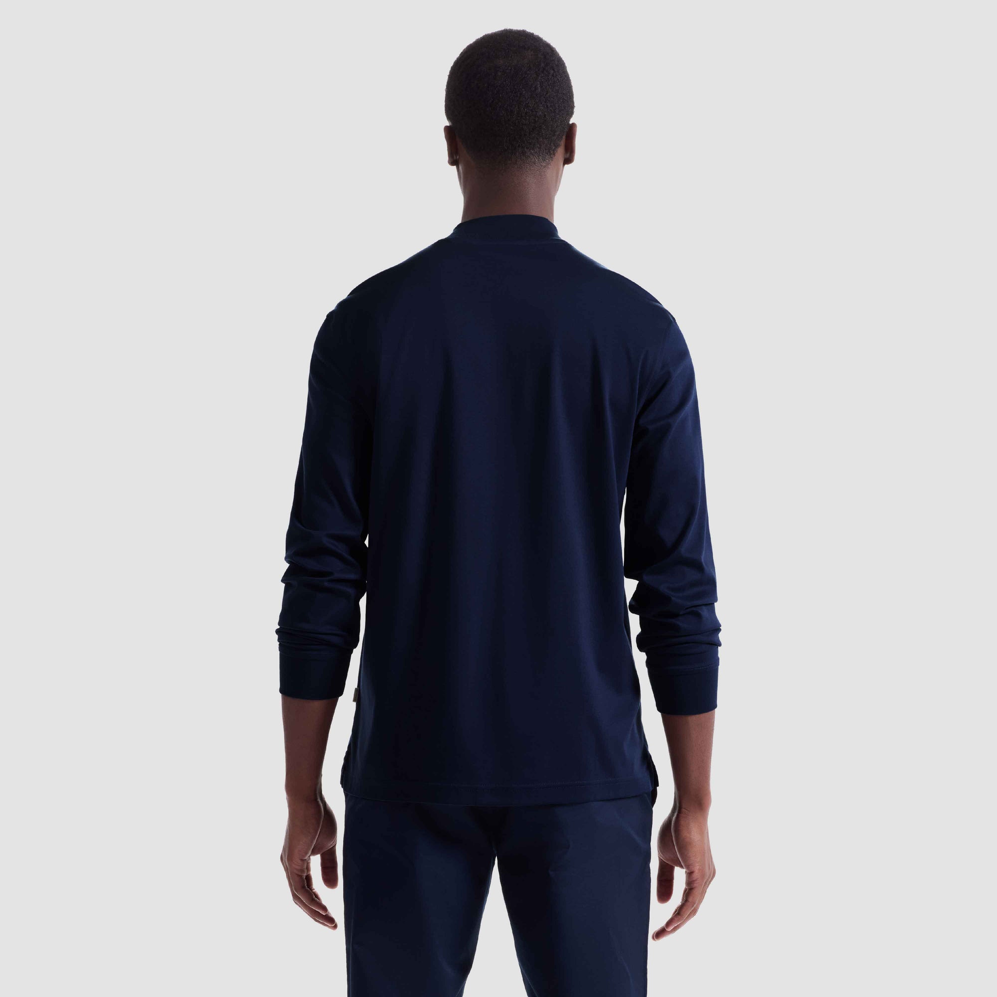 Solid Mock Neck Long Sleeve Tee