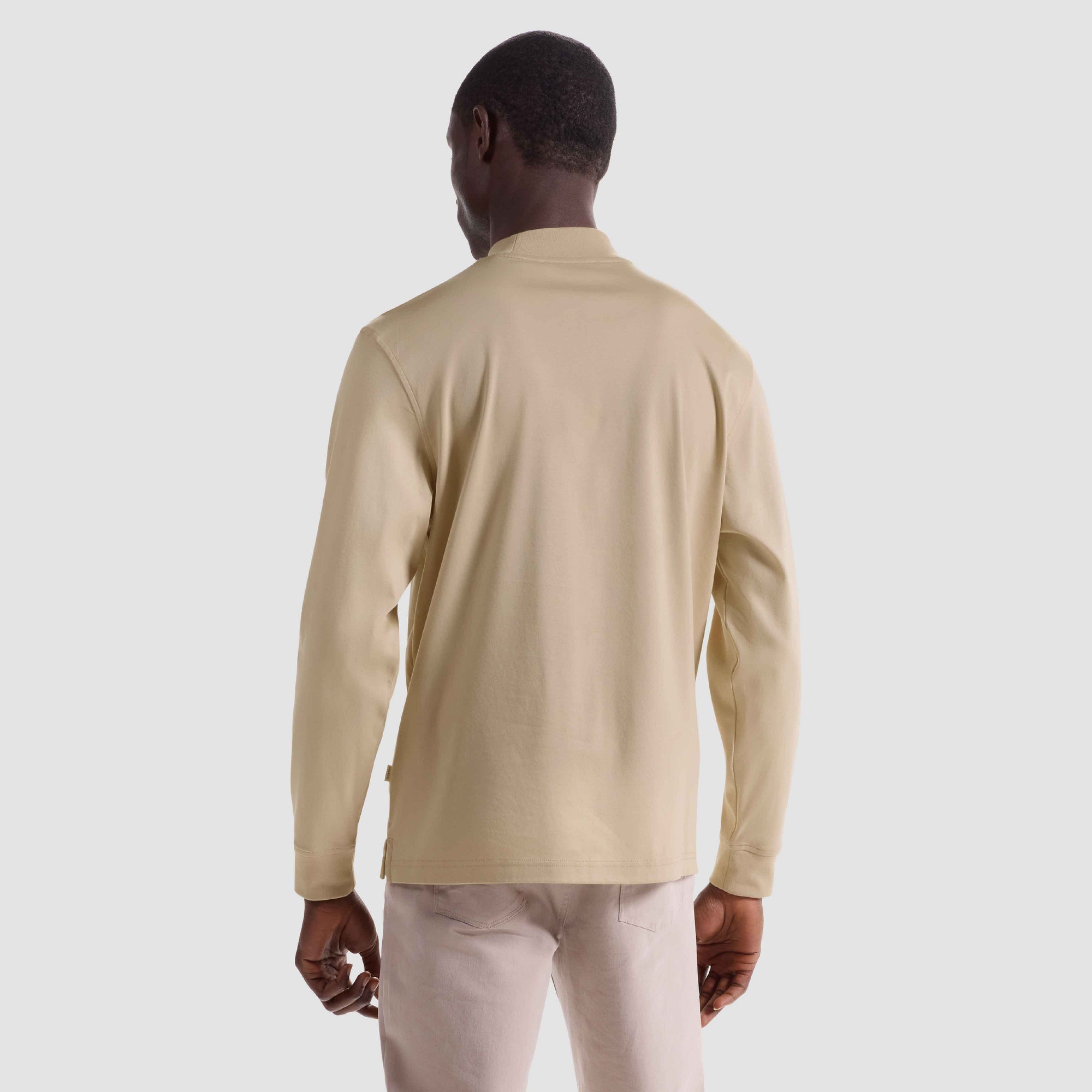 Solid Mock Neck Long Sleeve Tee