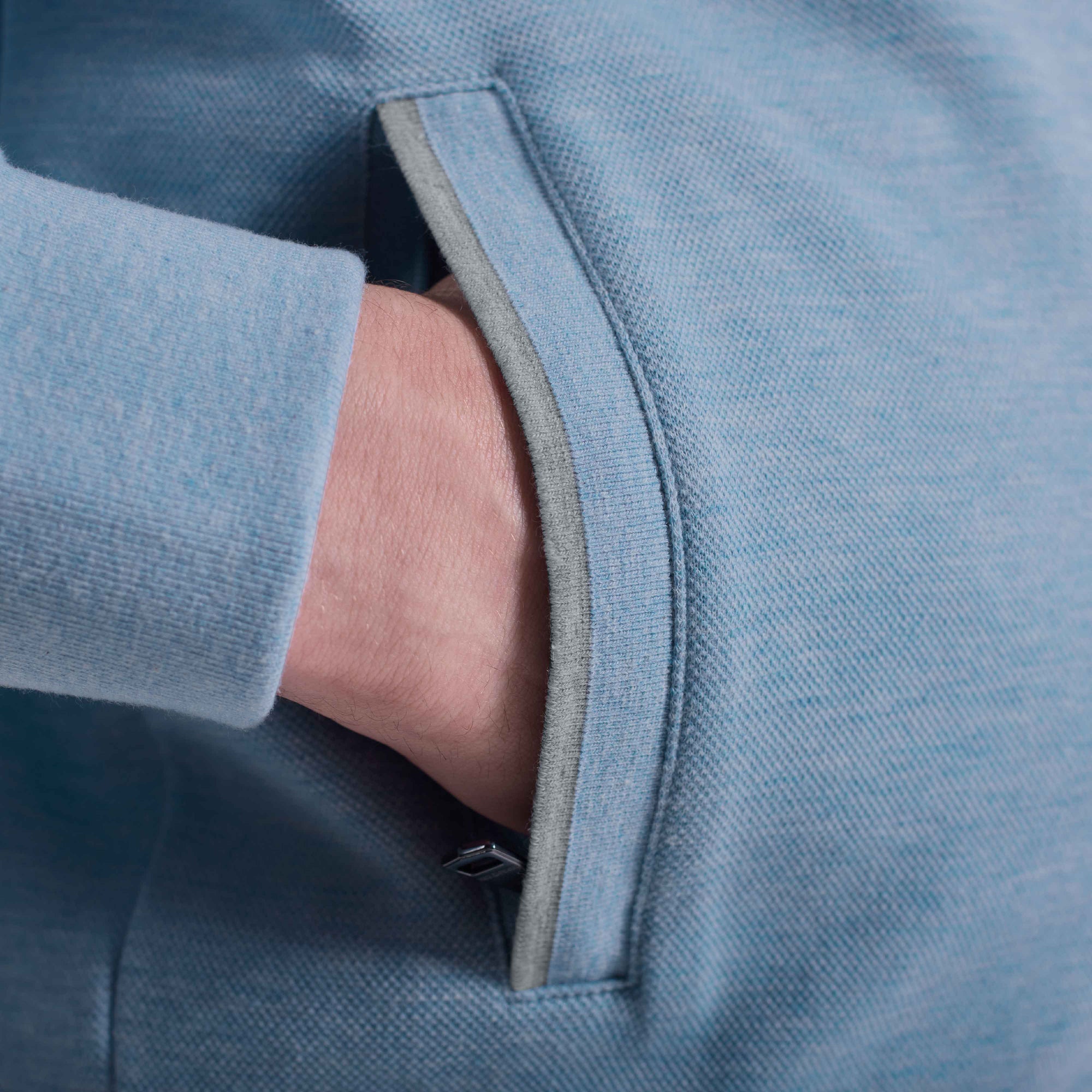 Heathered Pique Full Zip Hoodie