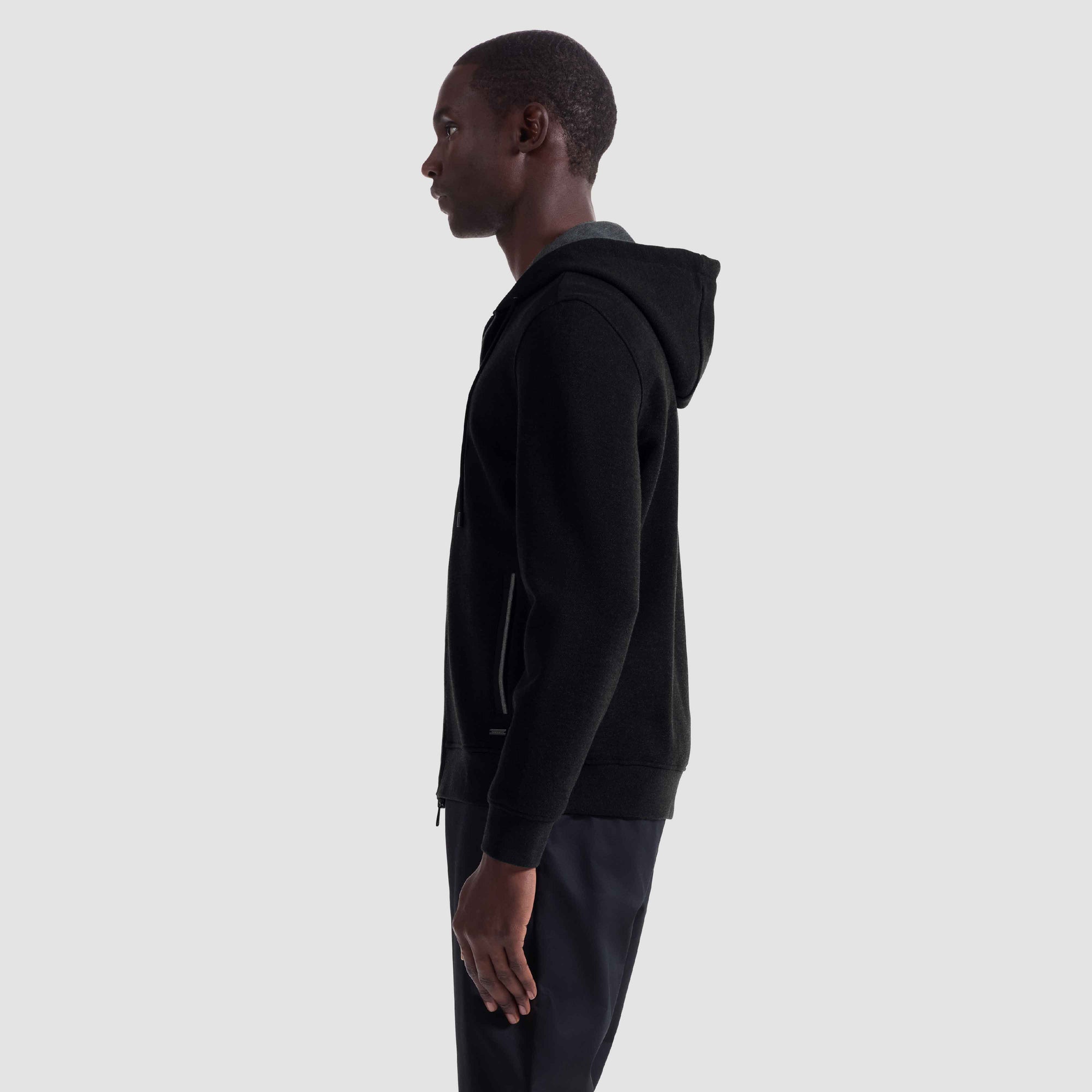 Heathered Pique Full Zip Hoodie