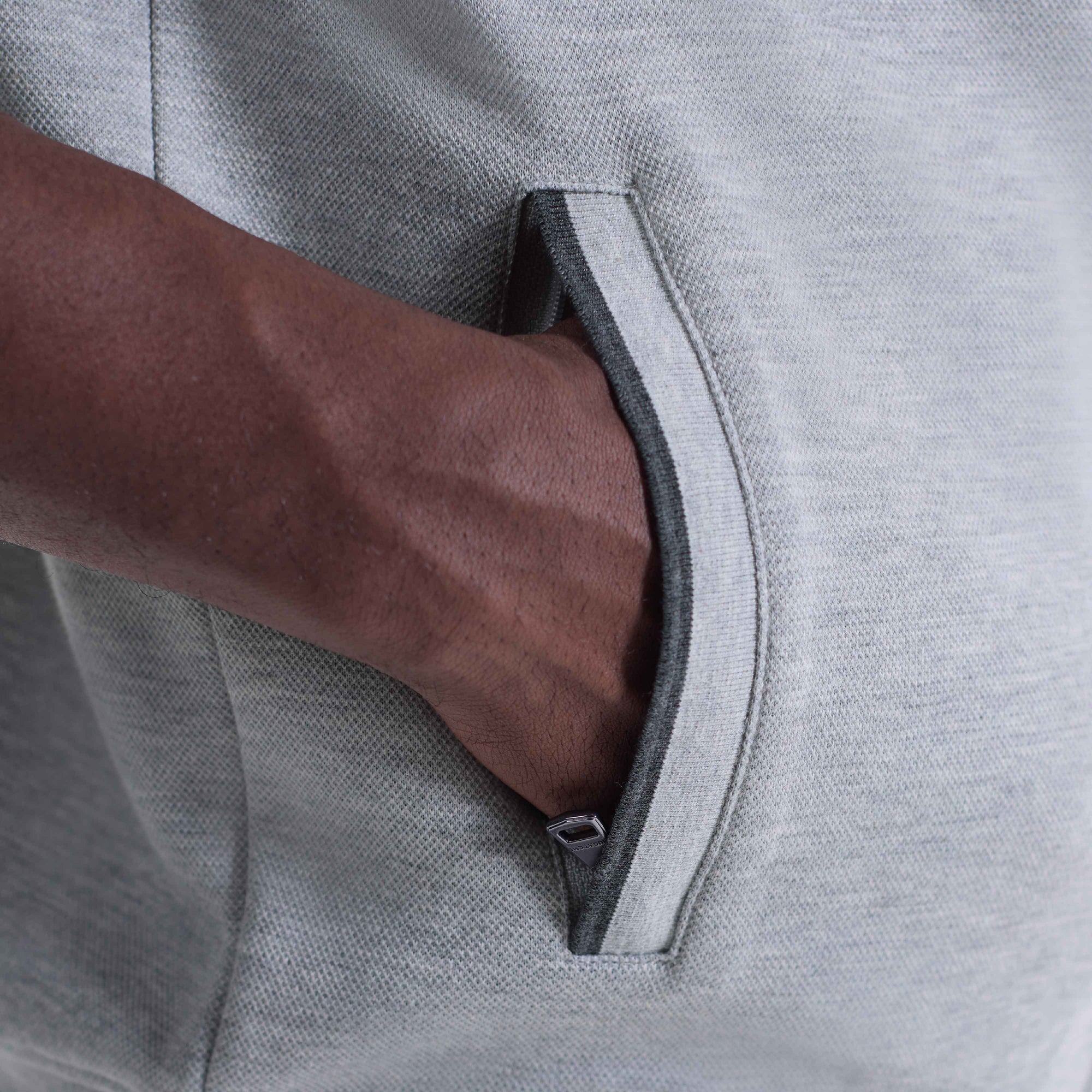 Heathered Pique Full Zip Hoodie