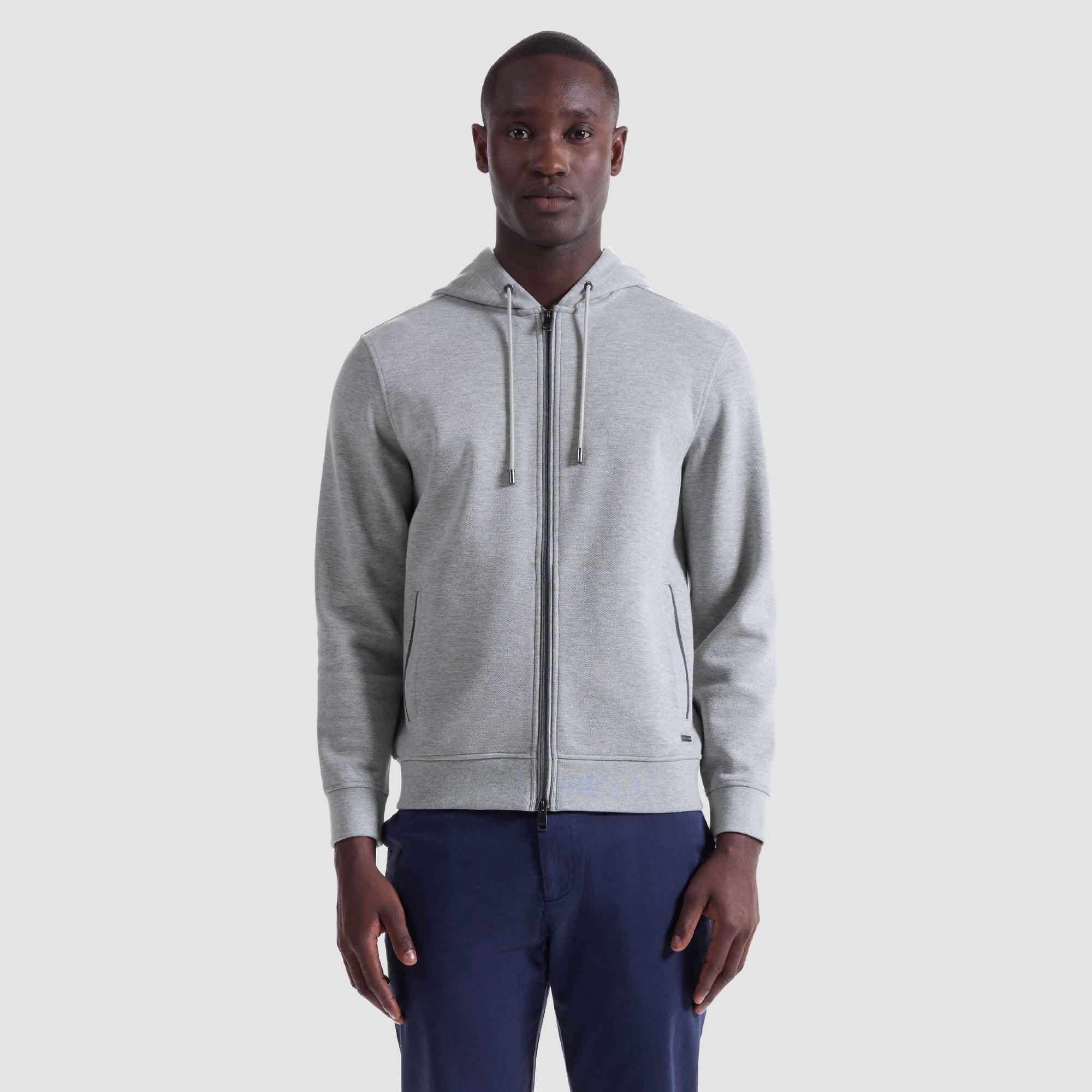 Heathered Pique Full Zip Hoodie