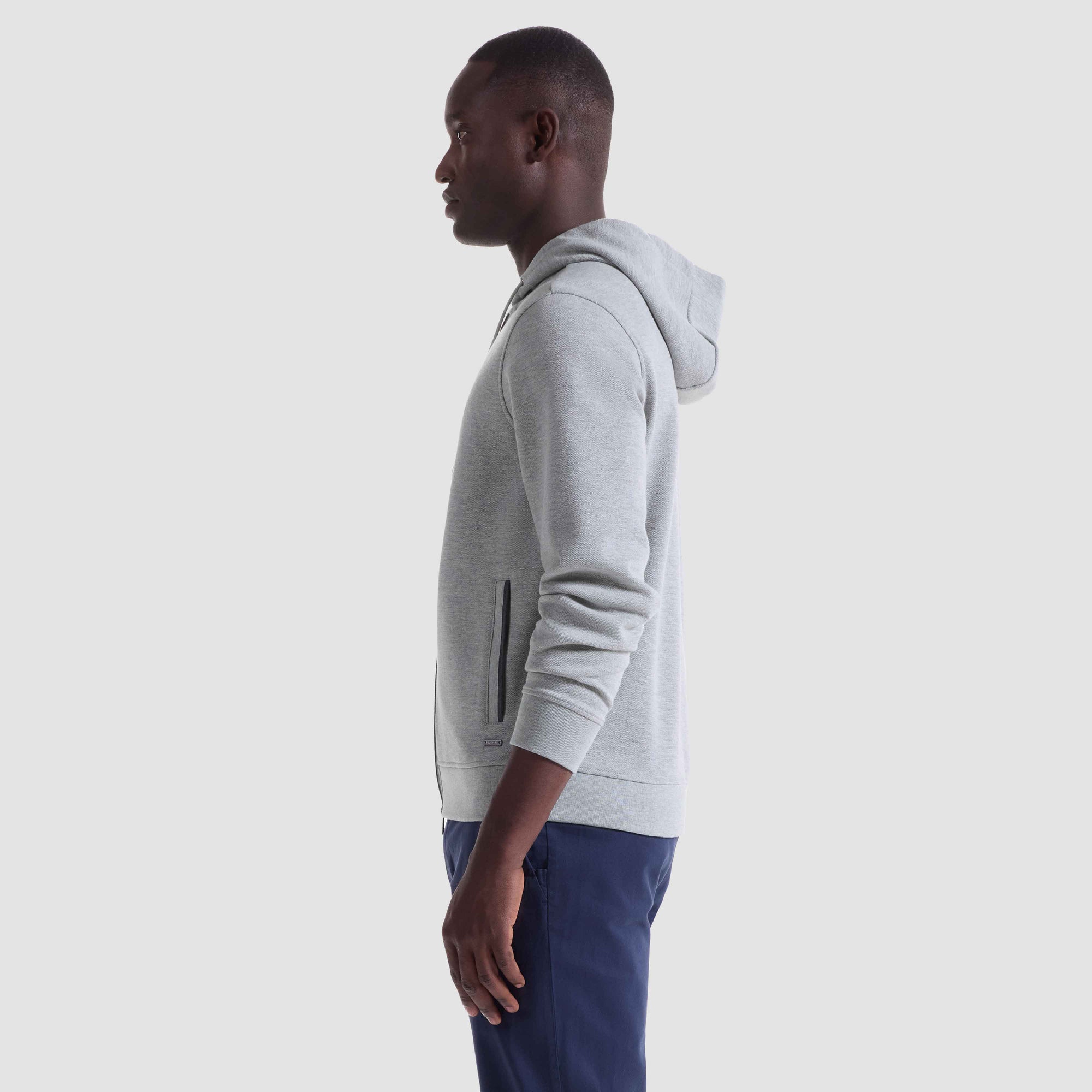 Heathered Pique Full Zip Hoodie