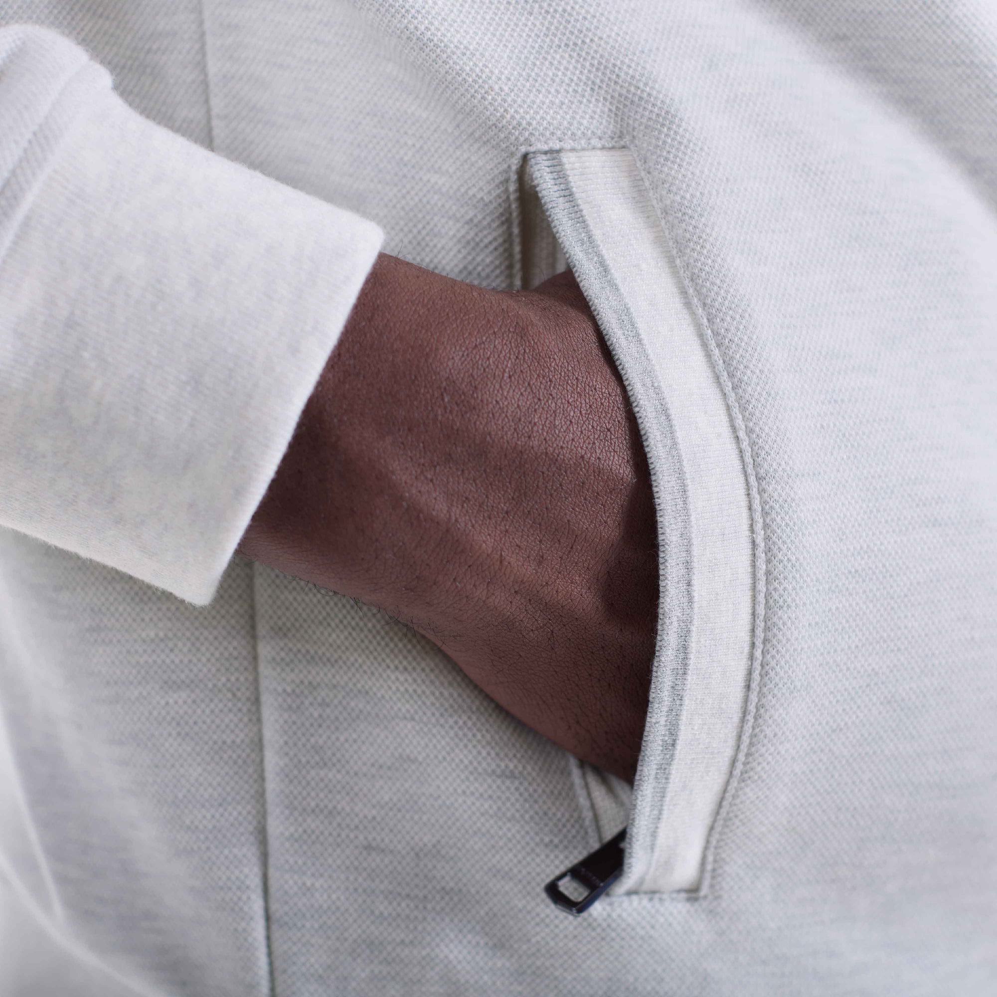 Heathered Pique Full Zip Hoodie